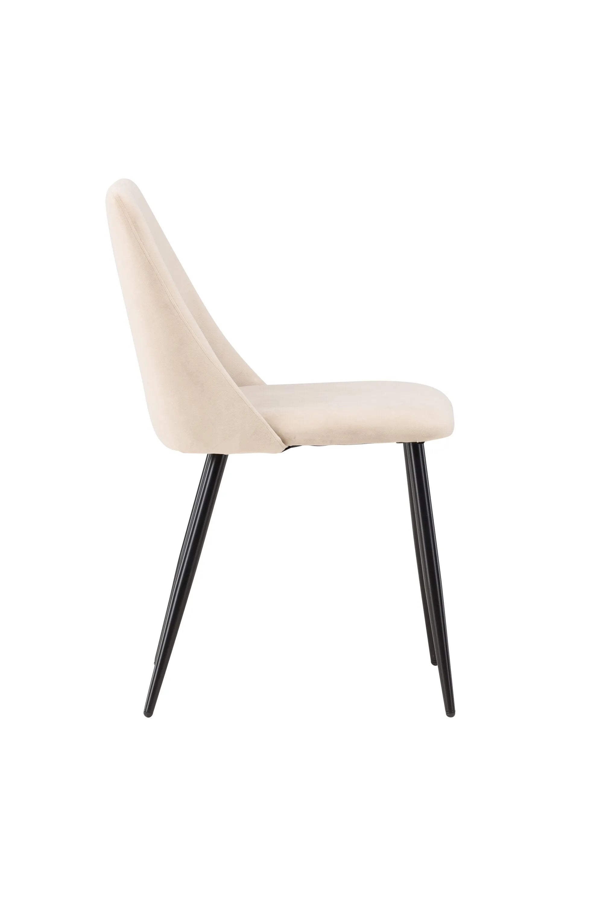 Eleganter Esszimmerstuhl mit samtigem Bezug, ergonomischem Design und stabilen Beinen für stilvollen Komfort.