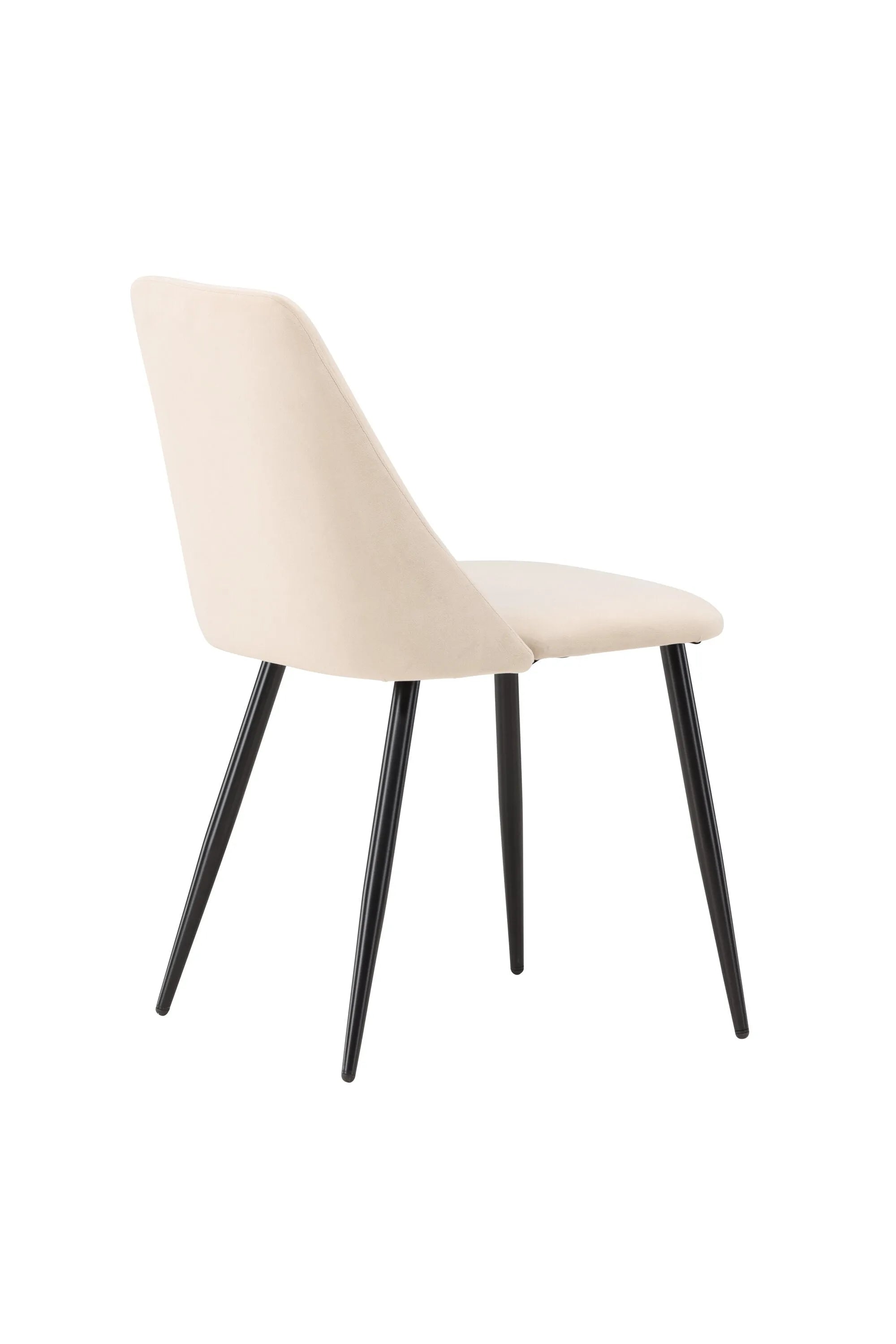 Eleganter Esszimmerstuhl mit samtigem Bezug, ergonomischem Design und stabilen Beinen für stilvollen Komfort.