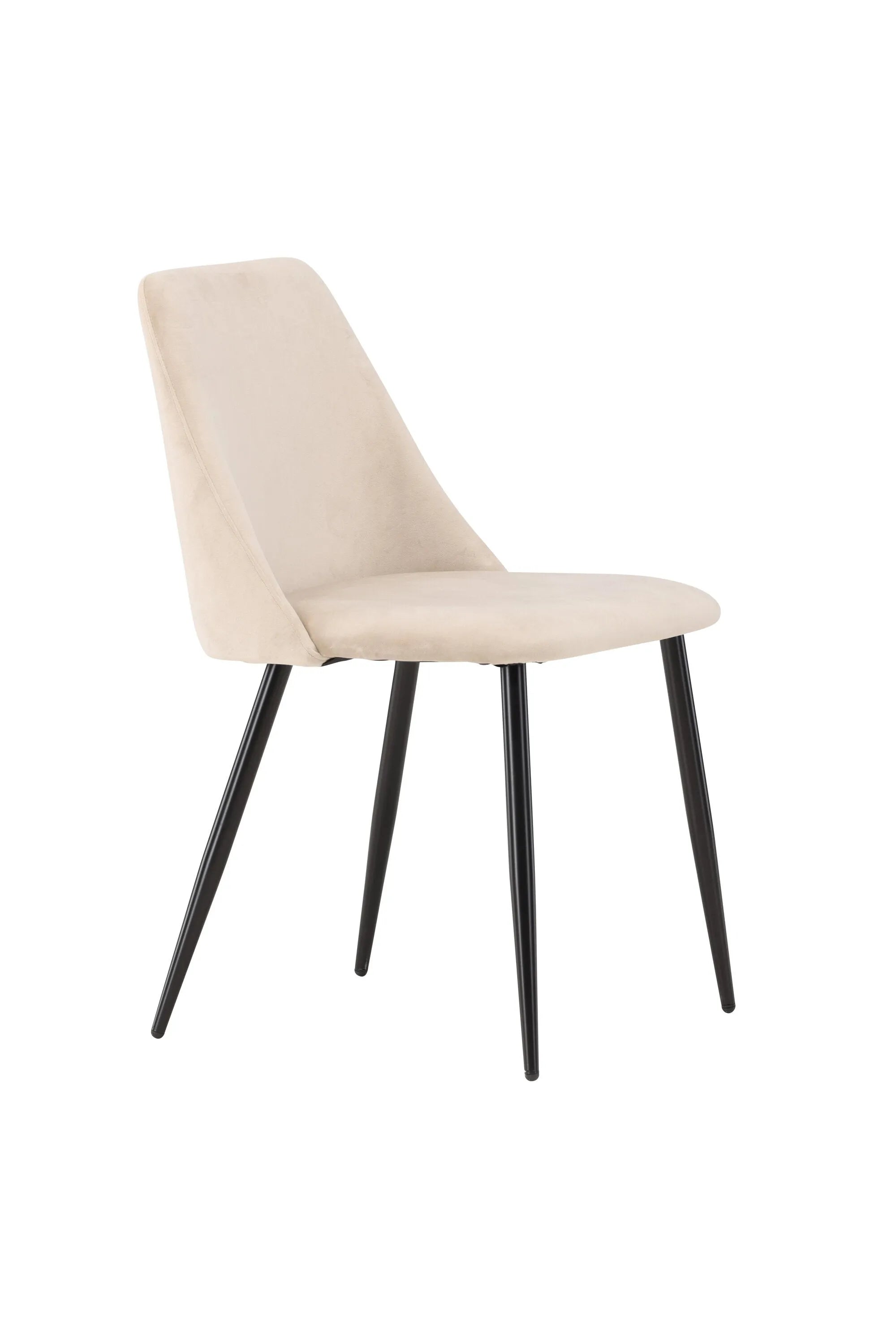 Eleganter Esszimmerstuhl mit samtigem Bezug, ergonomischem Design und stabilen Beinen für stilvollen Komfort.