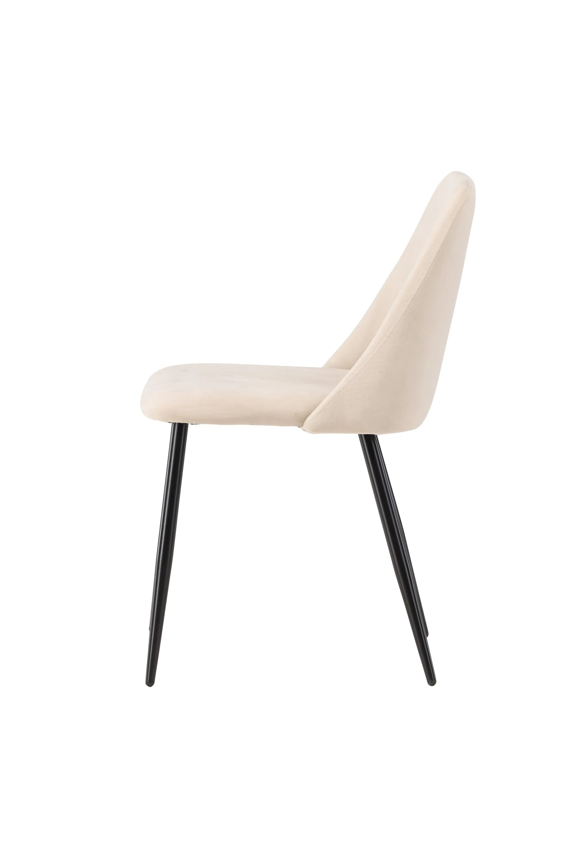 Eleganter Esszimmerstuhl mit samtigem Bezug, ergonomischem Design und stabilen Beinen für stilvollen Komfort.