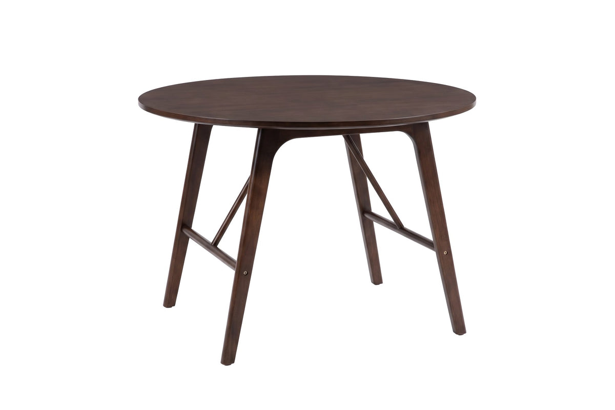 Runder Esstisch Kaseidon ø100 cm in Dunkelbraun, Tischplatte aus MDF und Kautschukholz, Beine aus Kautschukholz, Design von Venture Home.