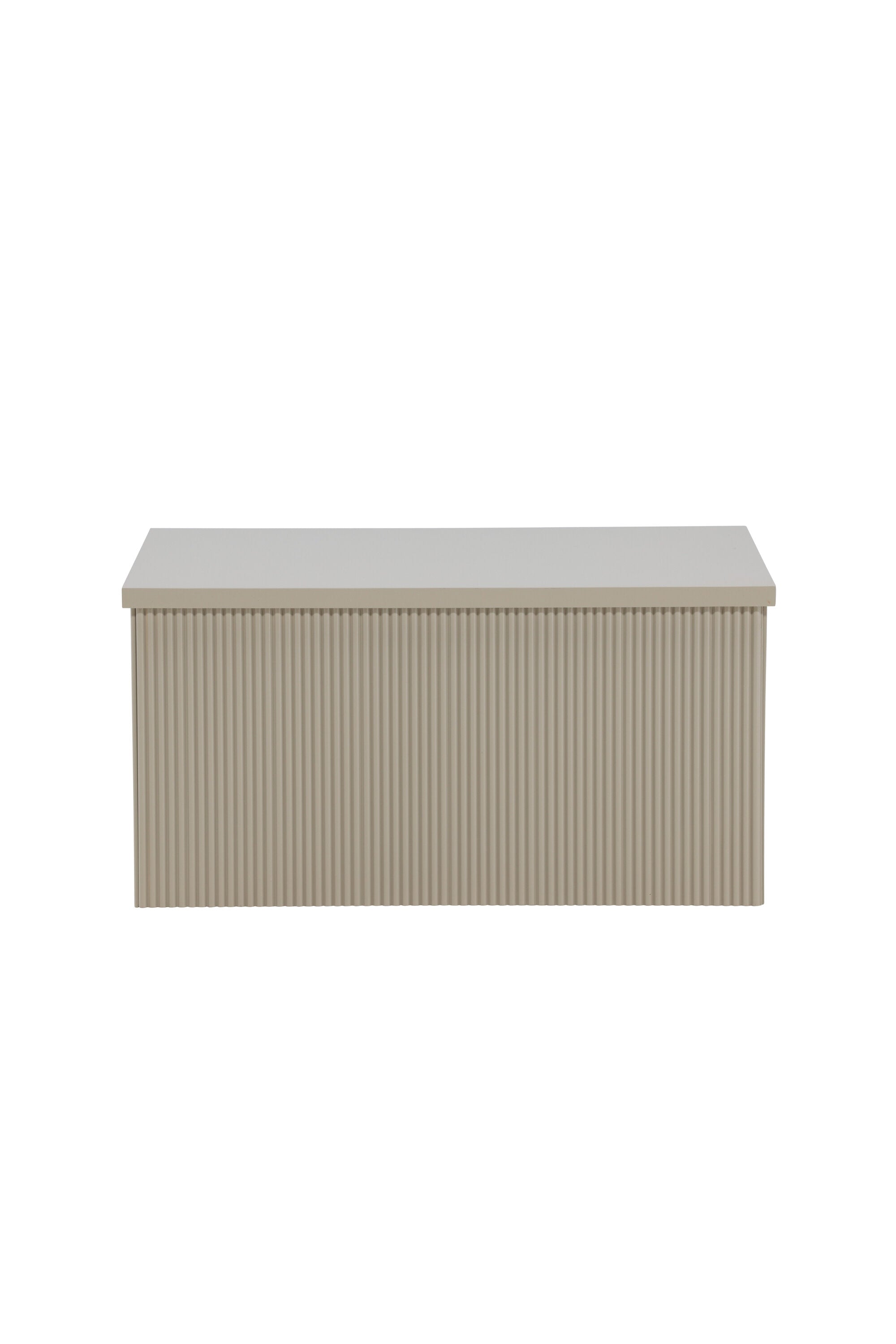 Der Lenox Beistelltisch vereint stilvolle Pfirsichfarbe mit robuster MDF-Struktur und gerippter Oberfläche für vielseitige Eleganz.
