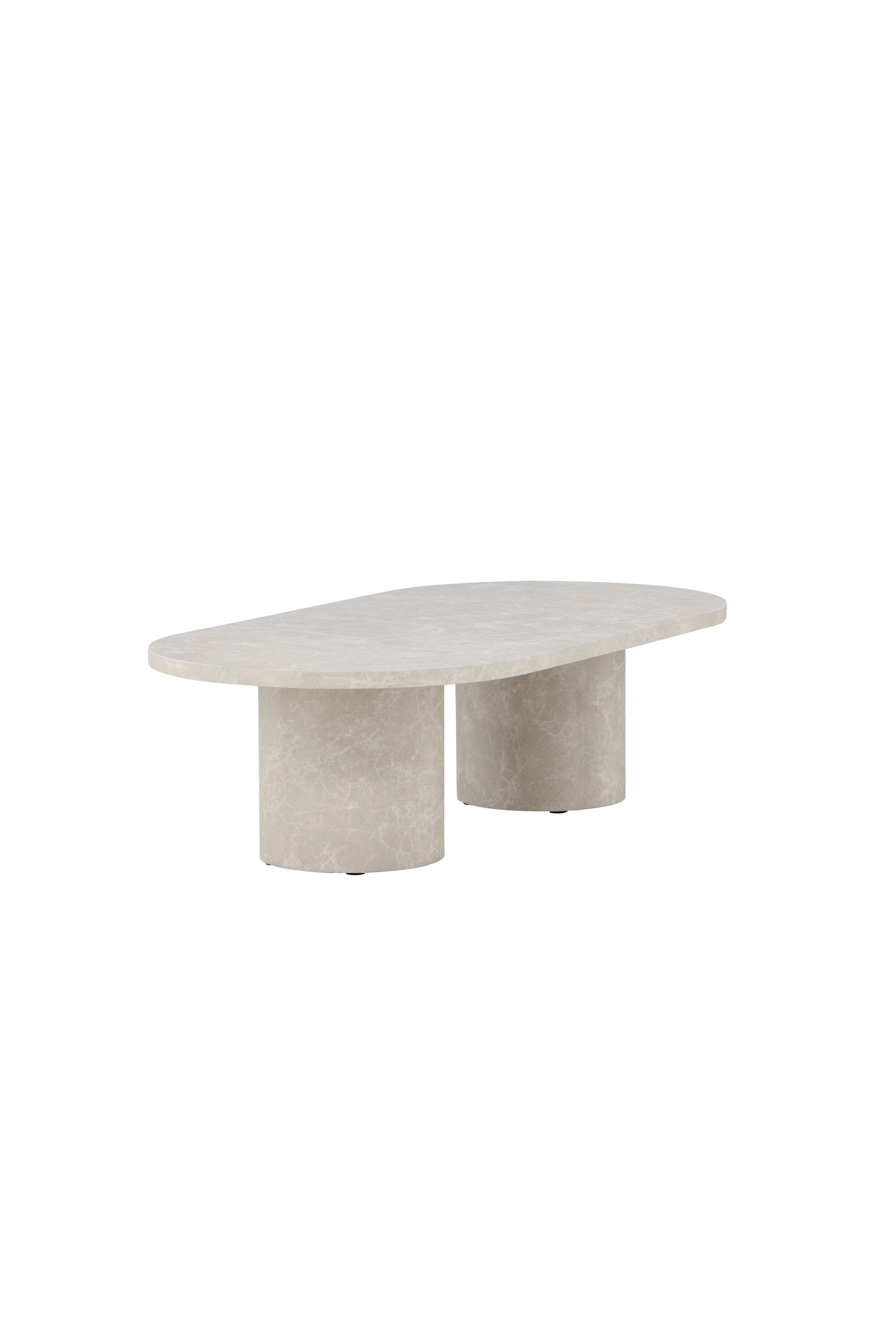 Entdecken Sie den stilvollen Narvik Sofatisch von Venture Home. Ovales Design in Beige oder Marmoroptik, perfekt für moderne Wohnräume.