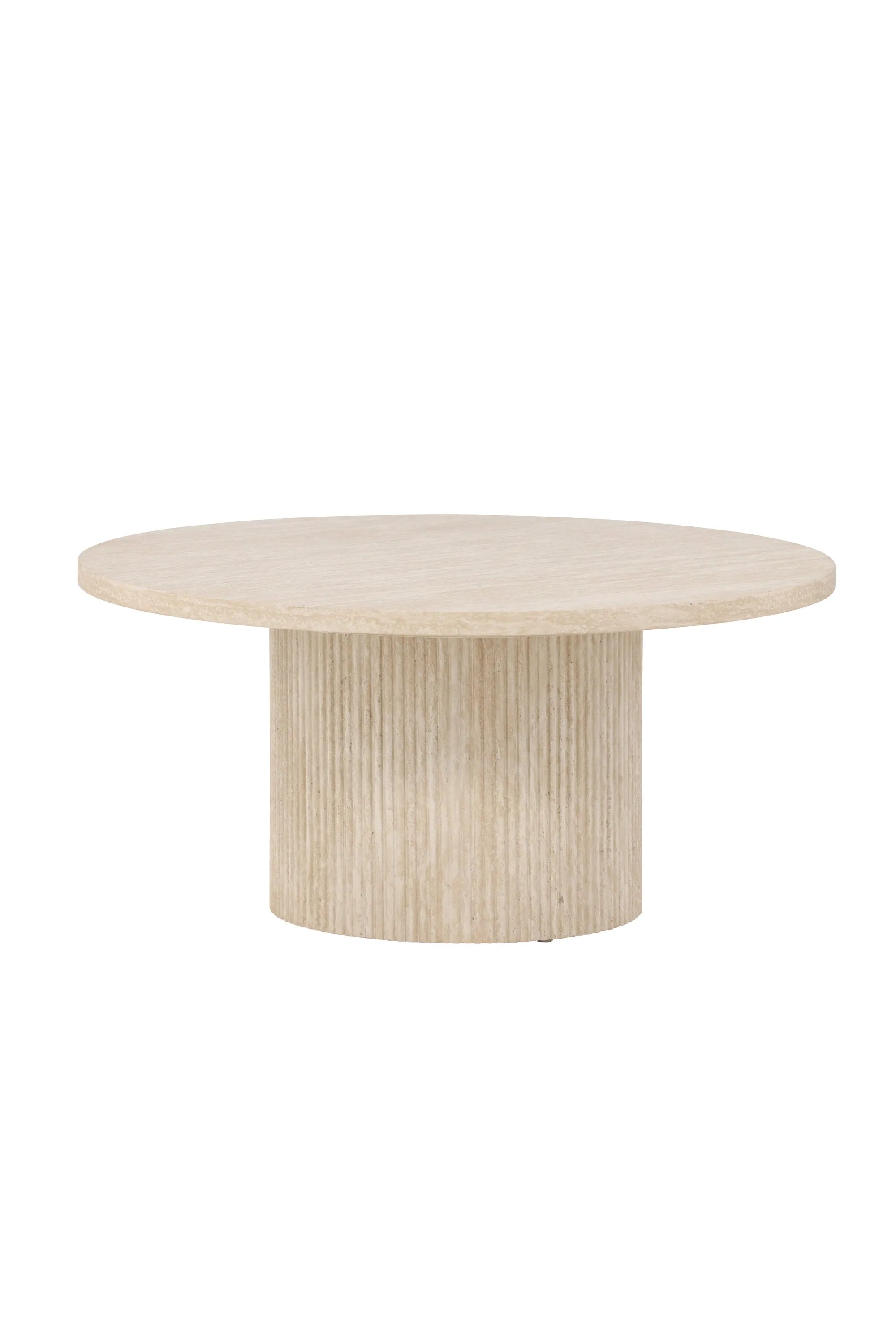 Eleganter Sofatisch aus MDF, Ø80 cm, beige lackiert. Perfekt für stilvolle Wohnzimmer, sicher und vielseitig einsetzbar.