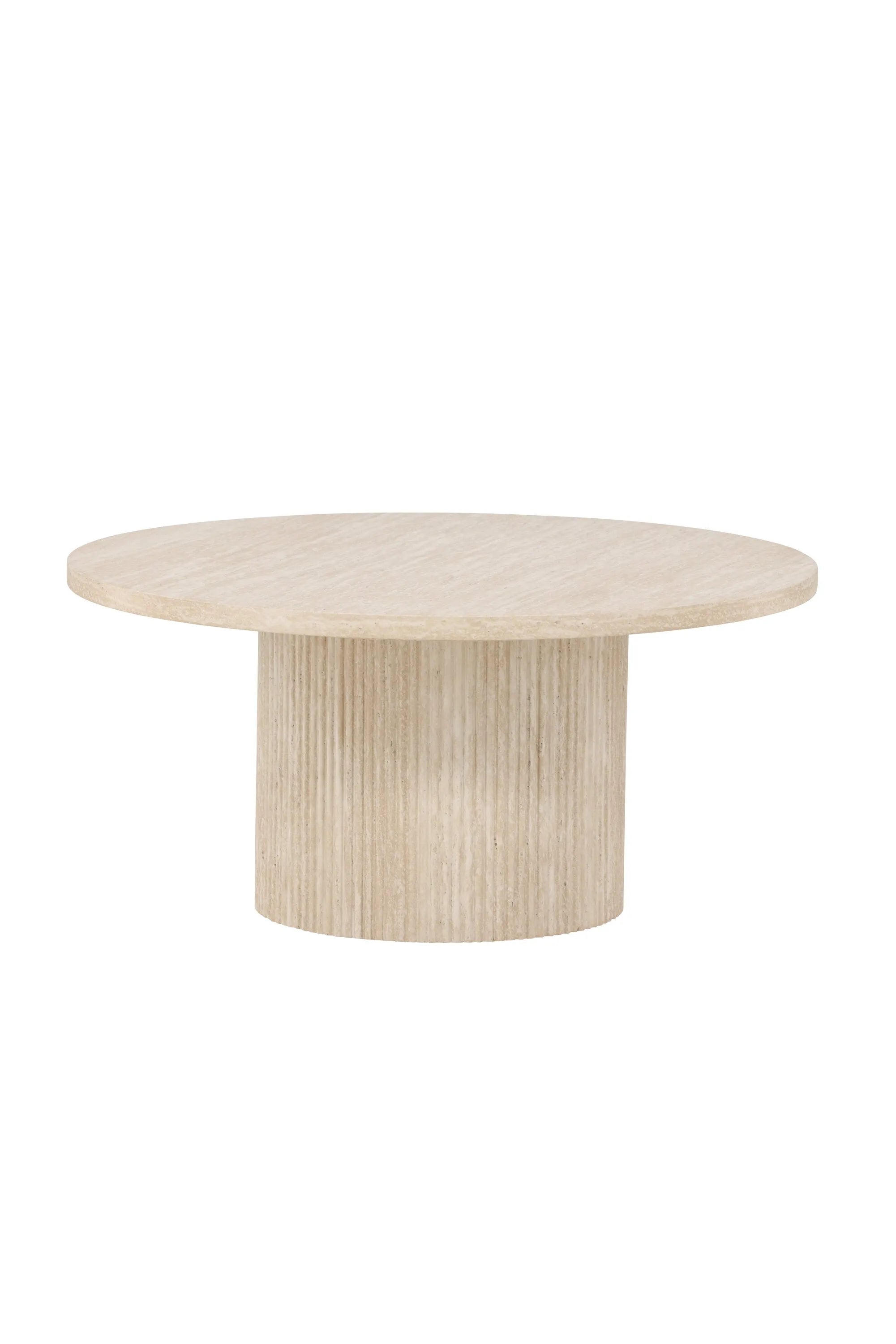 Eleganter Sofatisch aus MDF, Ø80 cm, beige lackiert. Perfekt für stilvolle Wohnzimmer, sicher und vielseitig einsetzbar.