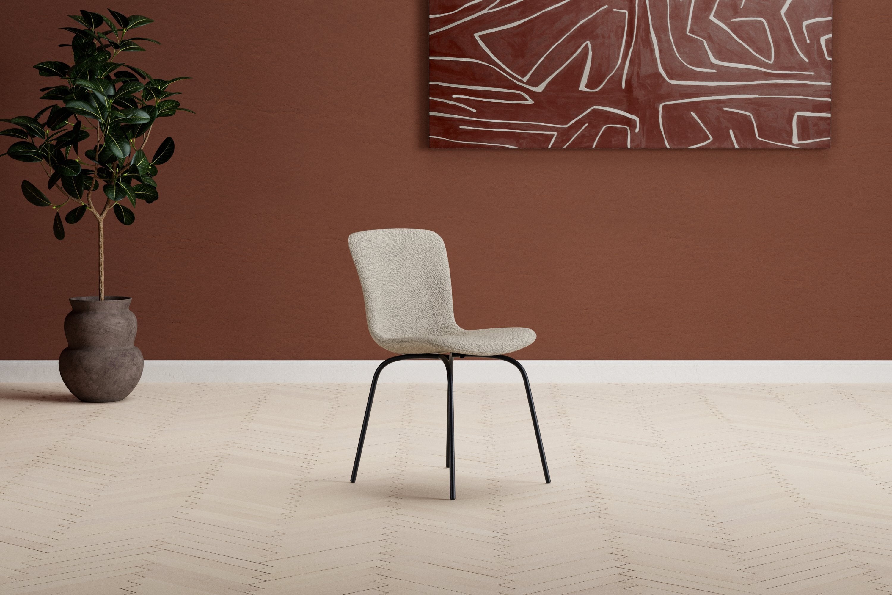 Linus Esszimmerstuhl in Beige präsentiert im Onlineshop von KAQTU Design AG. Stuhl ist von Venture Home