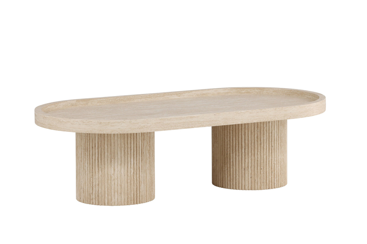 Krille Sofatisch in Beige präsentiert im Onlineshop von KAQTU Design AG. Beistelltisch ist von Venture Home