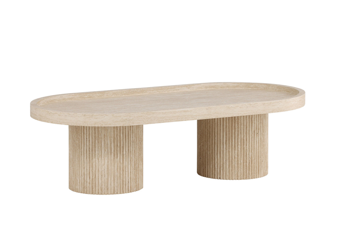 Krille Sofatisch in Beige präsentiert im Onlineshop von KAQTU Design AG. Beistelltisch ist von Venture Home