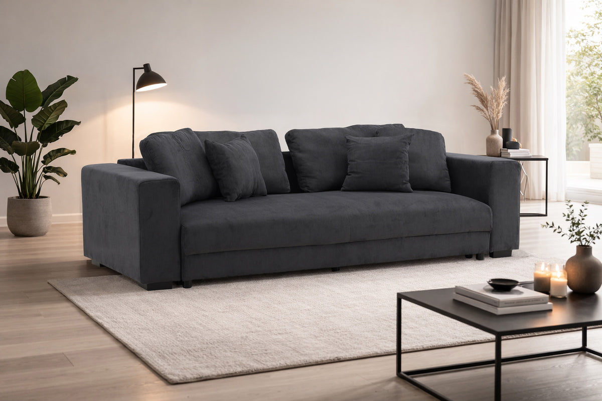 Bellman verstellbares Bett in Dunkelgrau präsentiert im Onlineshop von KAQTU Design AG. Bettsofa ist von Venture Home