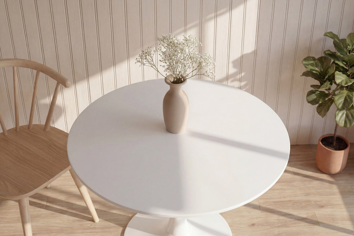 Hamden runder Esstisch in Weiss präsentiert im Onlineshop von KAQTU Design AG. Esstisch ist von Venture Home