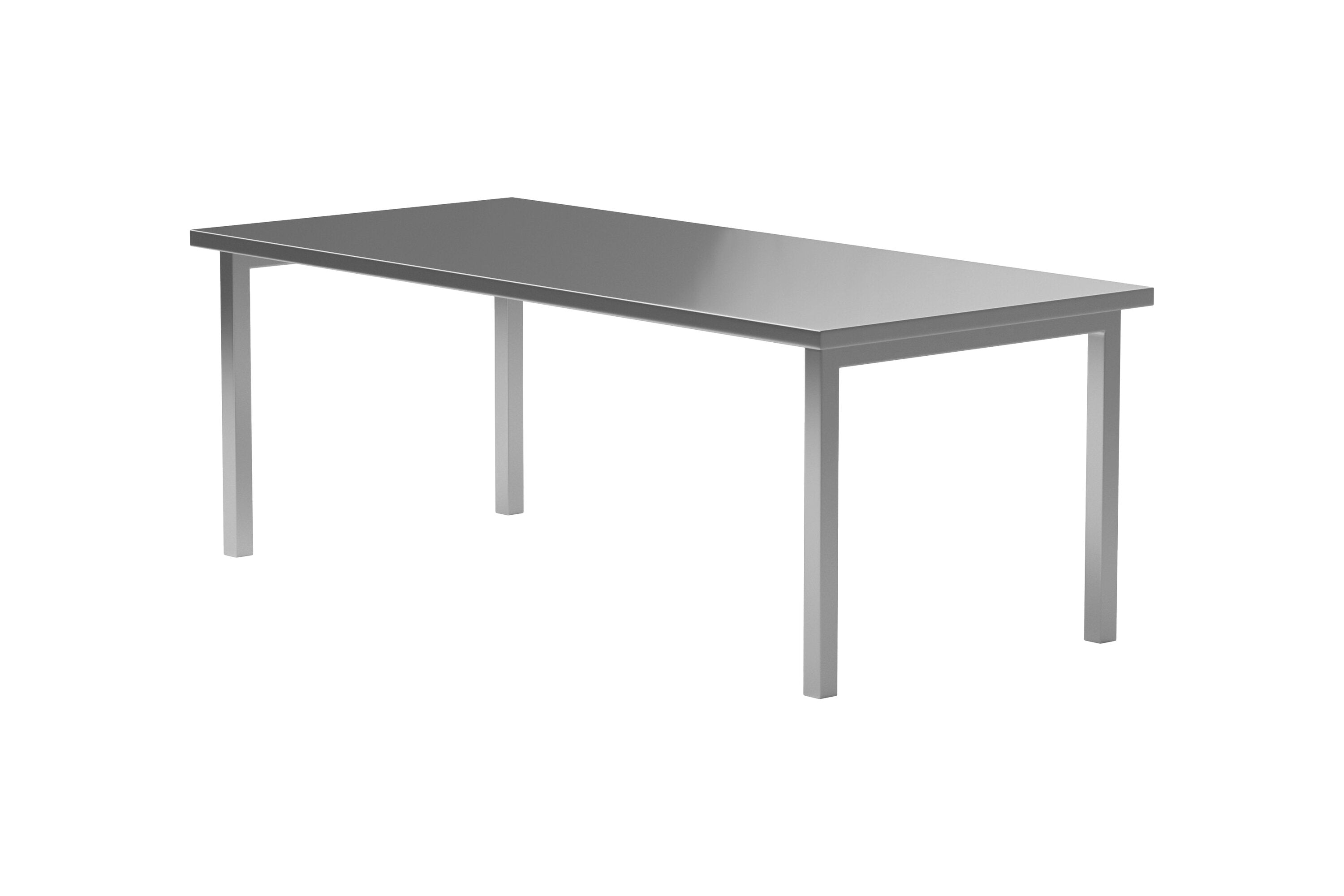 Eleganter rechteckiger Esstisch Cilo in Silber von Venture Home, ideal für stilvolle Essbereiche und gesellige Anlässe.