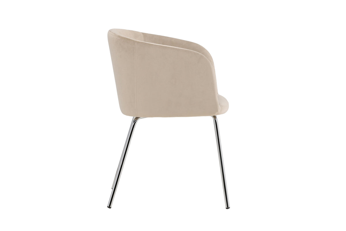 Berit Esszimmerstuhl von Venture Home mit braunem Polyester-Cord-Sitz, schwarzen Stahlbeinen und Armlehnen, modernes schlichtes Design