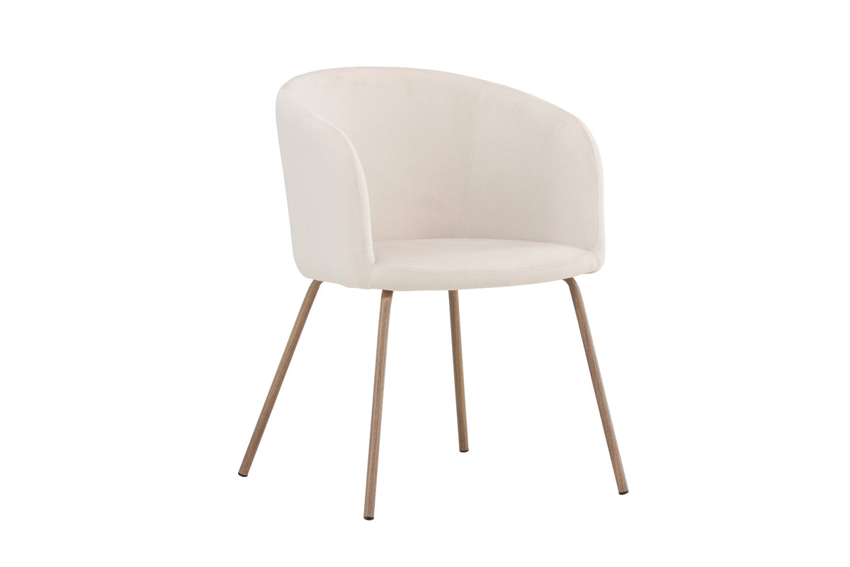 Berit Esszimmerstuhl von Venture Home mit braunem Polyester-Cord-Sitz, schwarzen Stahlbeinen und Armlehnen, modernes schlichtes Design
