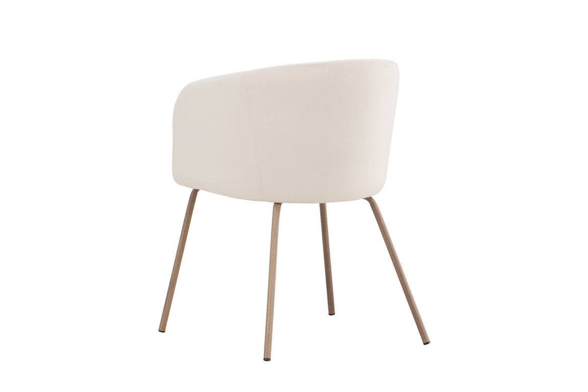 Berit Esszimmerstuhl von Venture Home mit braunem Polyester-Cord-Sitz, schwarzen Stahlbeinen und Armlehnen, modernes schlichtes Design