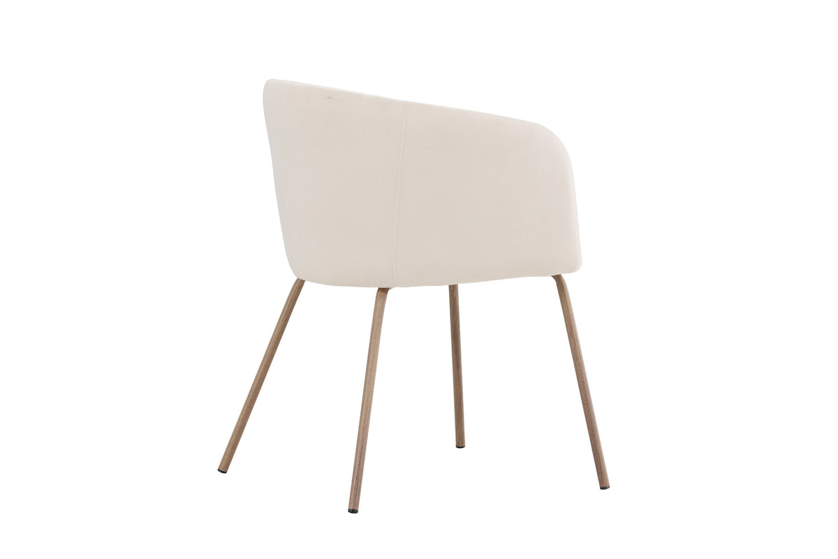 Berit Esszimmerstuhl von Venture Home mit braunem Polyester-Cord-Sitz, schwarzen Stahlbeinen und Armlehnen, modernes schlichtes Design