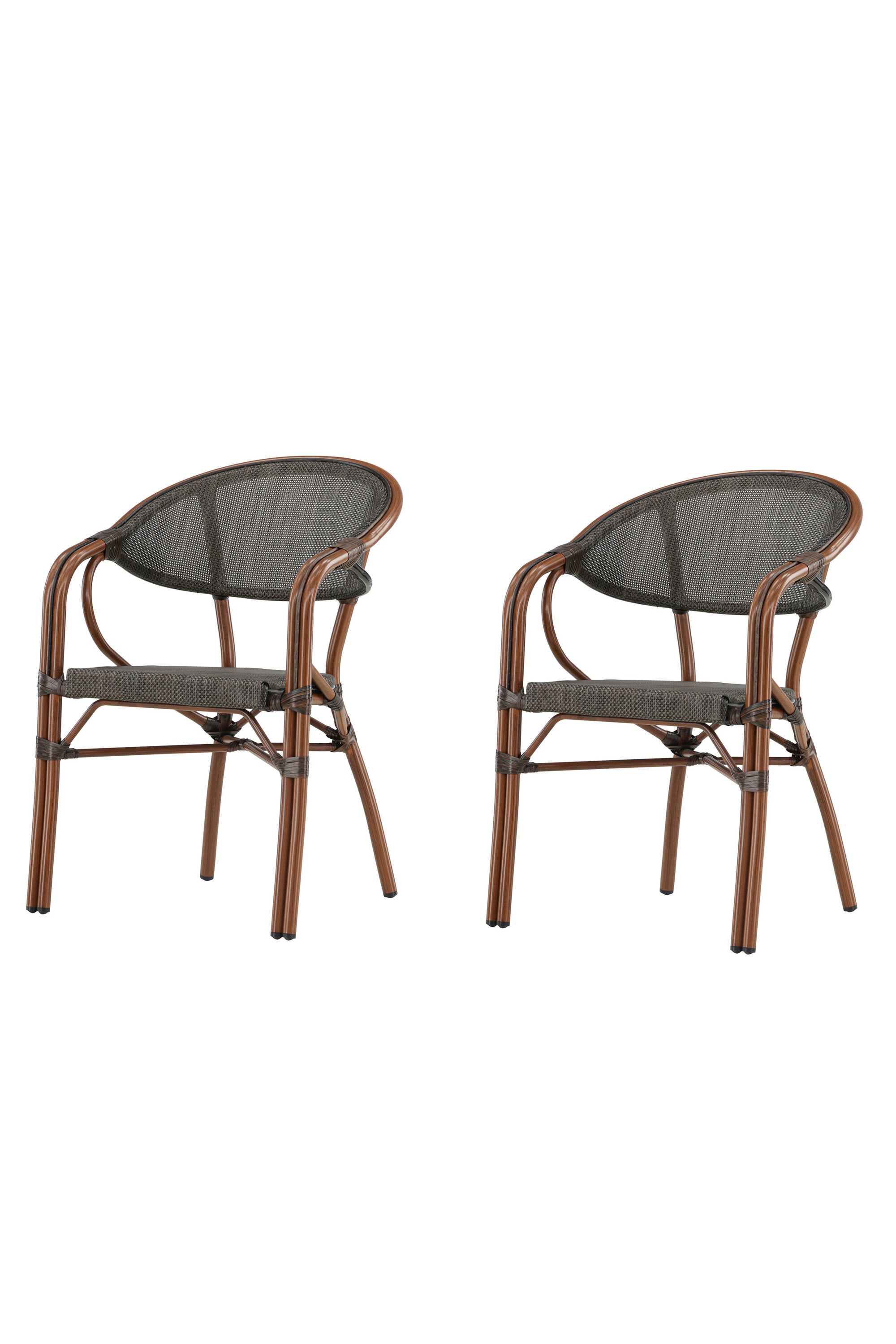 Vila Cafe Stuhl in Schwarz Braun präsentiert im Onlineshop von KAQTU Design AG. Gartenstuhl mit Armlehnen ist von Venture Home
