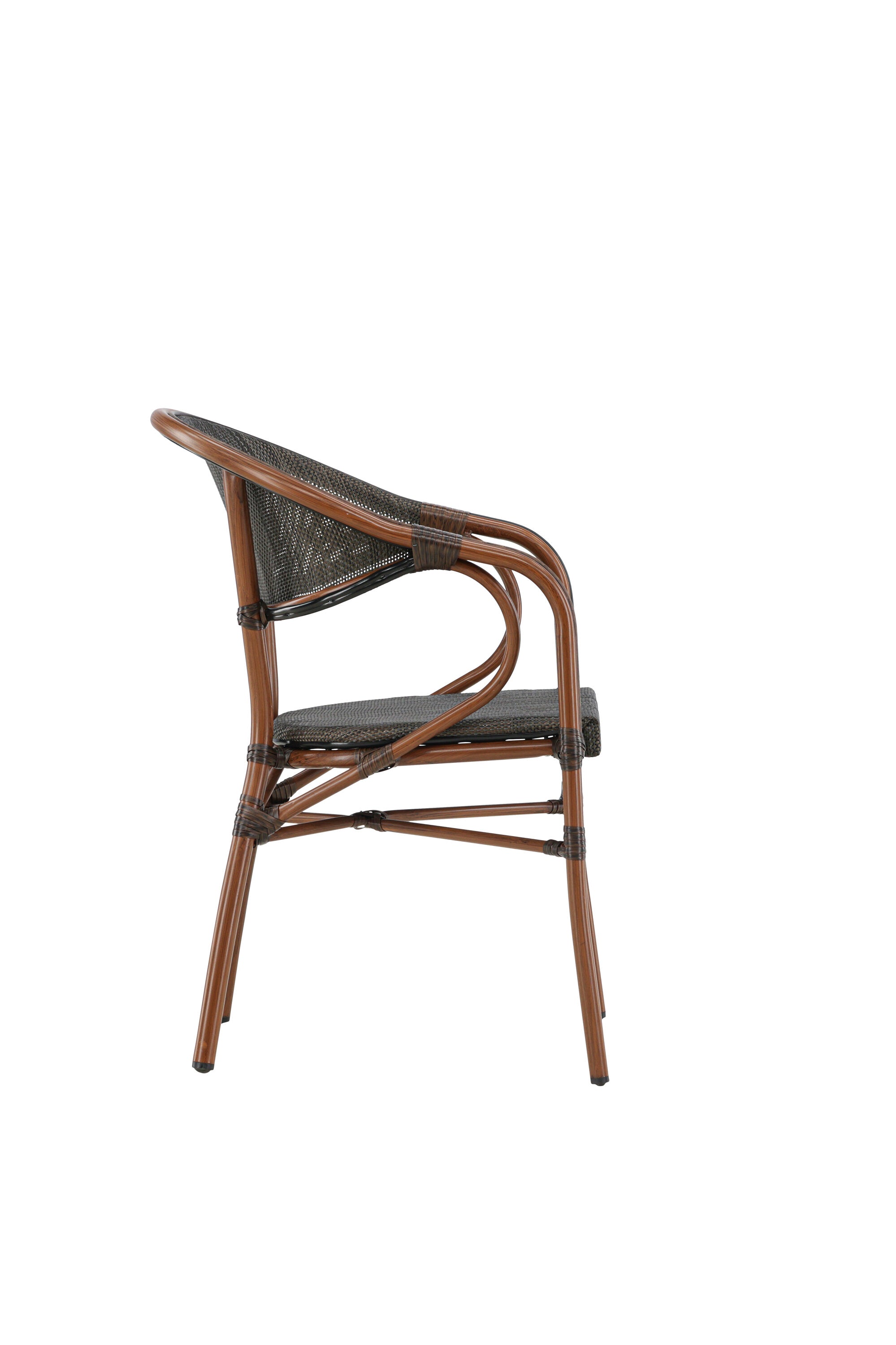 Vila Cafe Stuhl in Schwarz Braun präsentiert im Onlineshop von KAQTU Design AG. Gartenstuhl mit Armlehnen ist von Venture Home