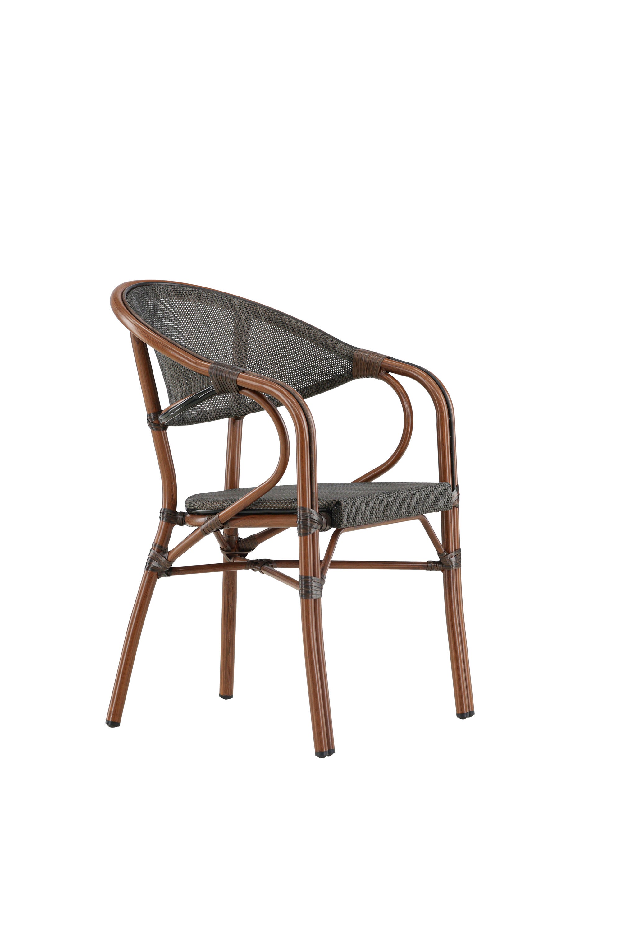 Vila Cafe Stuhl in Schwarz Braun präsentiert im Onlineshop von KAQTU Design AG. Gartenstuhl mit Armlehnen ist von Venture Home