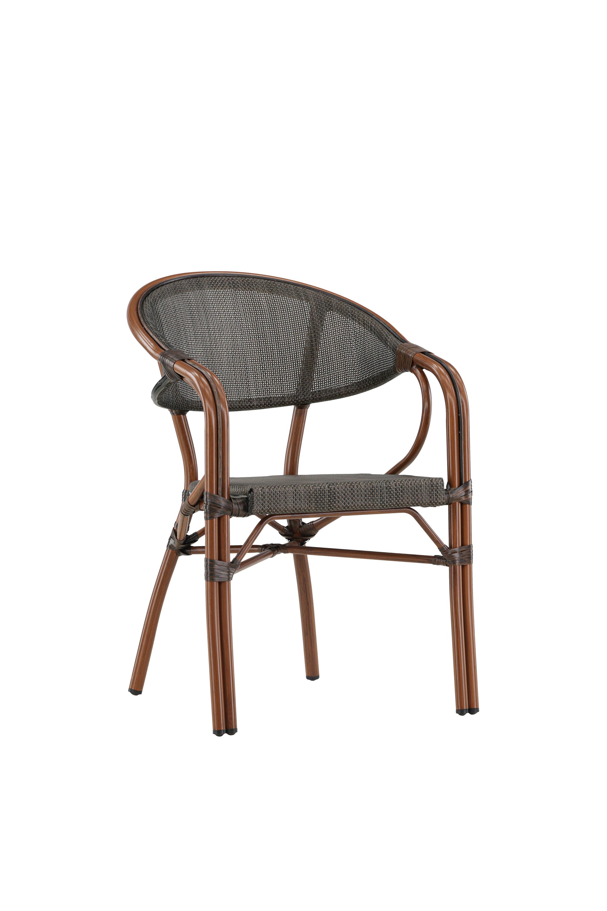 Vila Cafe Stuhl in Schwarz Braun präsentiert im Onlineshop von KAQTU Design AG. Gartenstuhl mit Armlehnen ist von Venture Home
