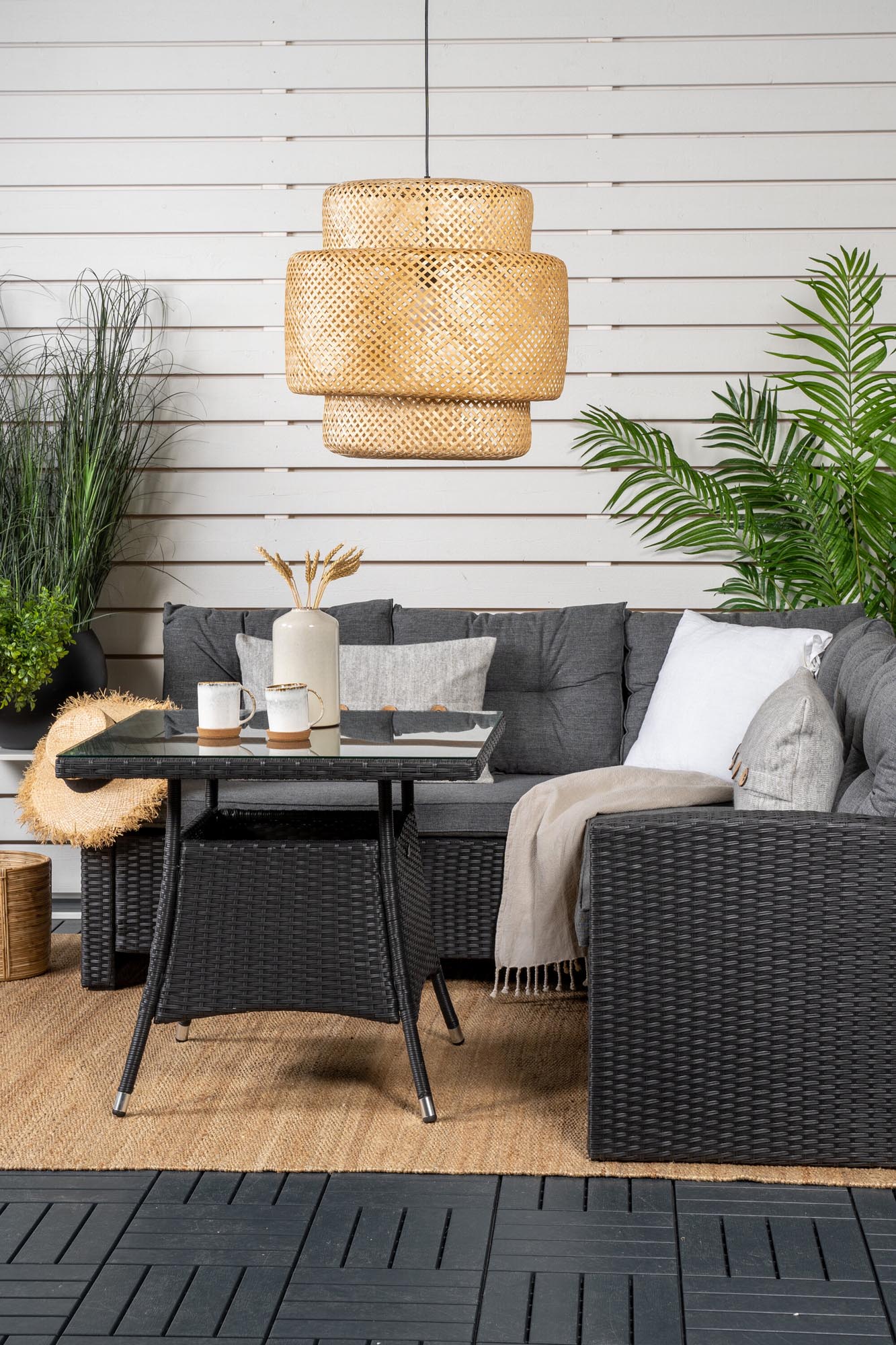 Watford Ecksofa Outdoorset 80cm in Schwarz präsentiert im Onlineshop von KAQTU Design AG. Loungeset ist von Venture Home