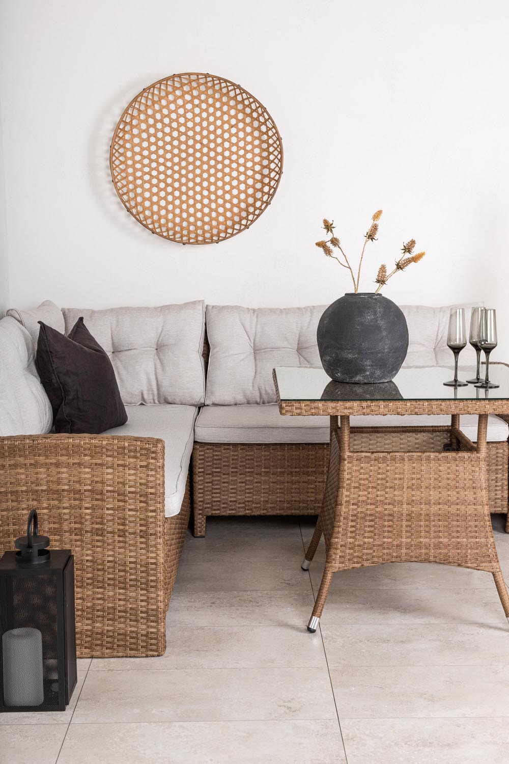 Watford Ecksofa Outdoorset 80cm in Natur präsentiert im Onlineshop von KAQTU Design AG. Loungeset ist von Venture Home