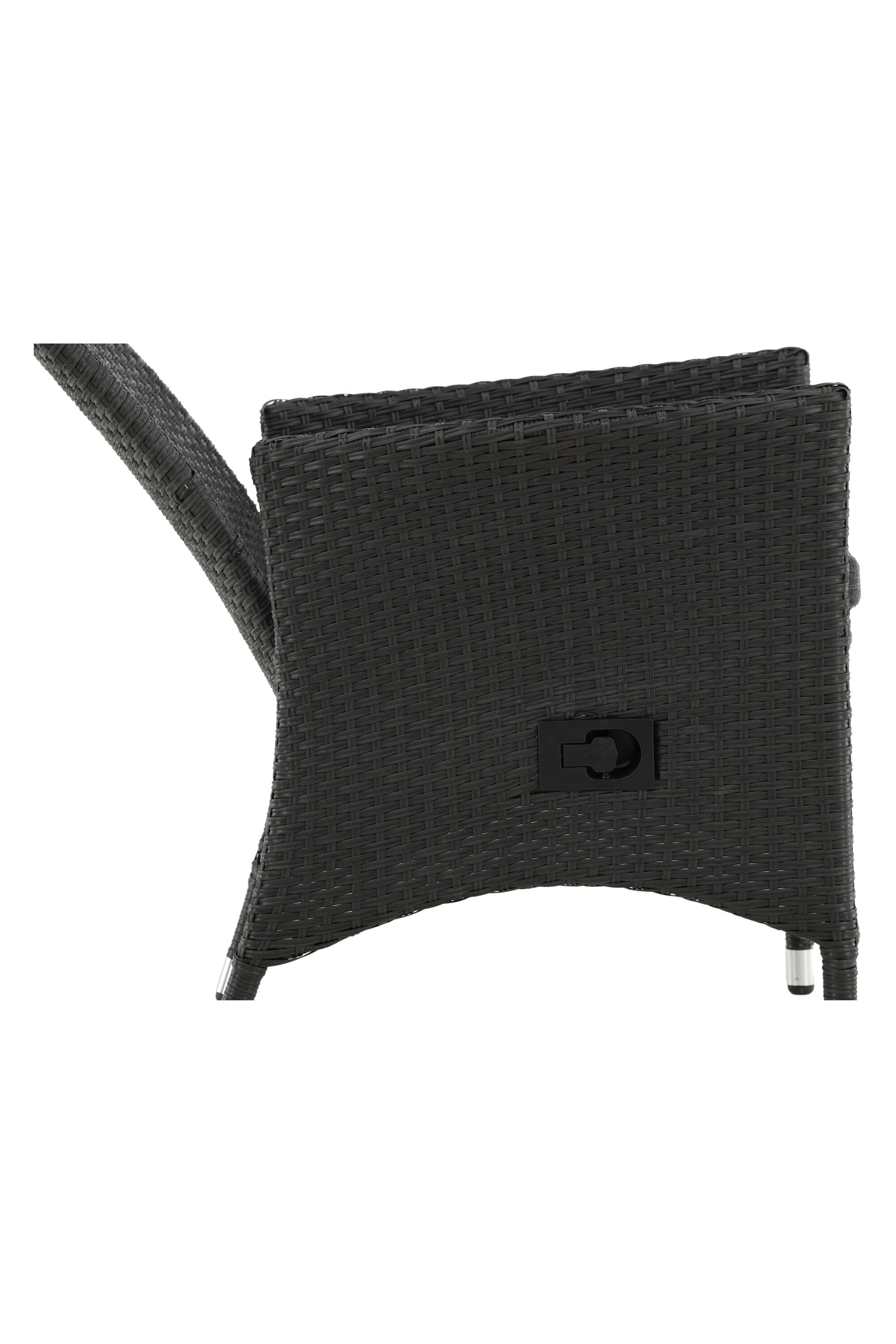 Padova Gartenstuhl in Schwarz / Grau präsentiert im Onlineshop von KAQTU Design AG. Gartenstuhl mit Armlehnen ist von Venture Home