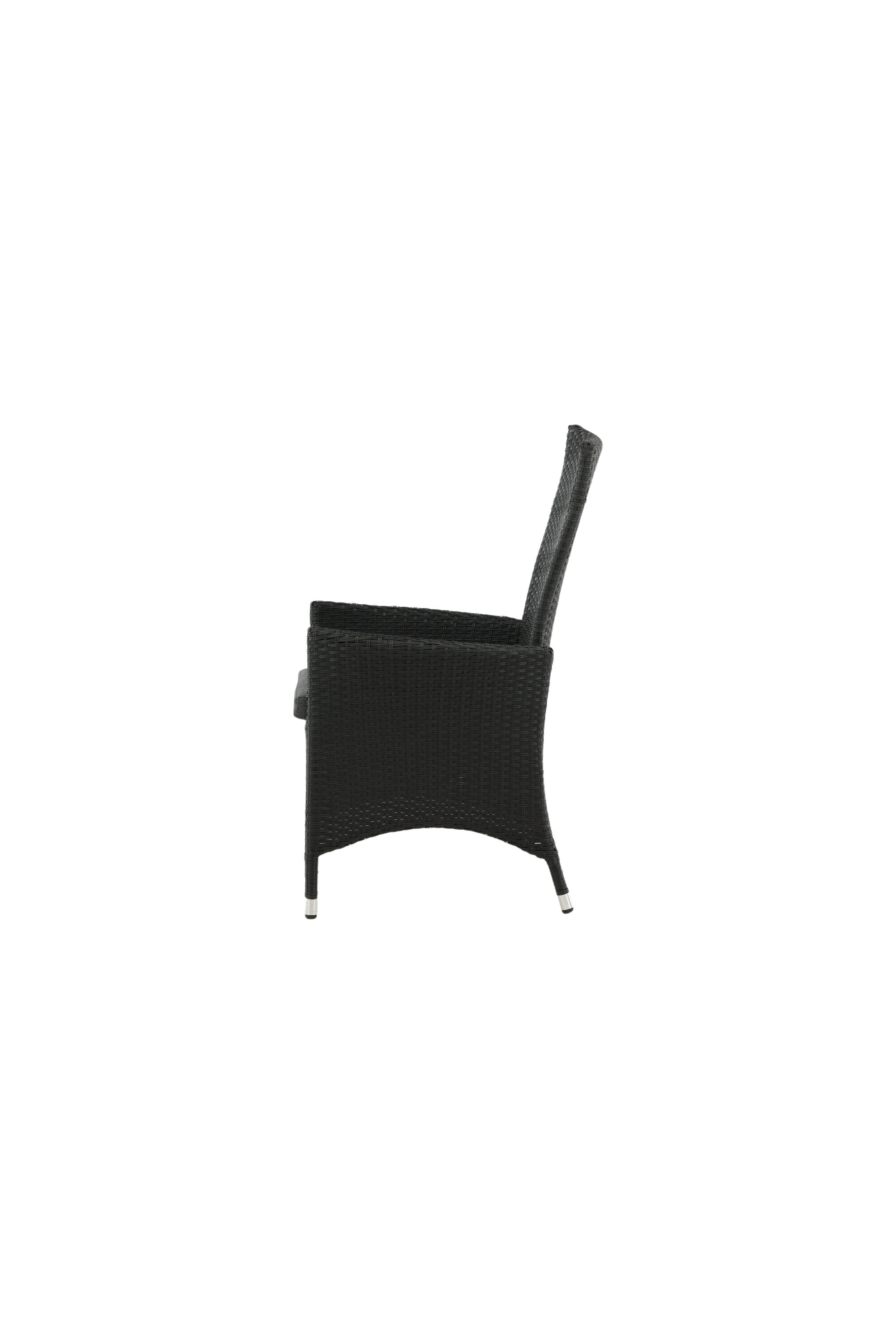 Padova Gartenstuhl in Schwarz / Grau präsentiert im Onlineshop von KAQTU Design AG. Gartenstuhl mit Armlehnen ist von Venture Home