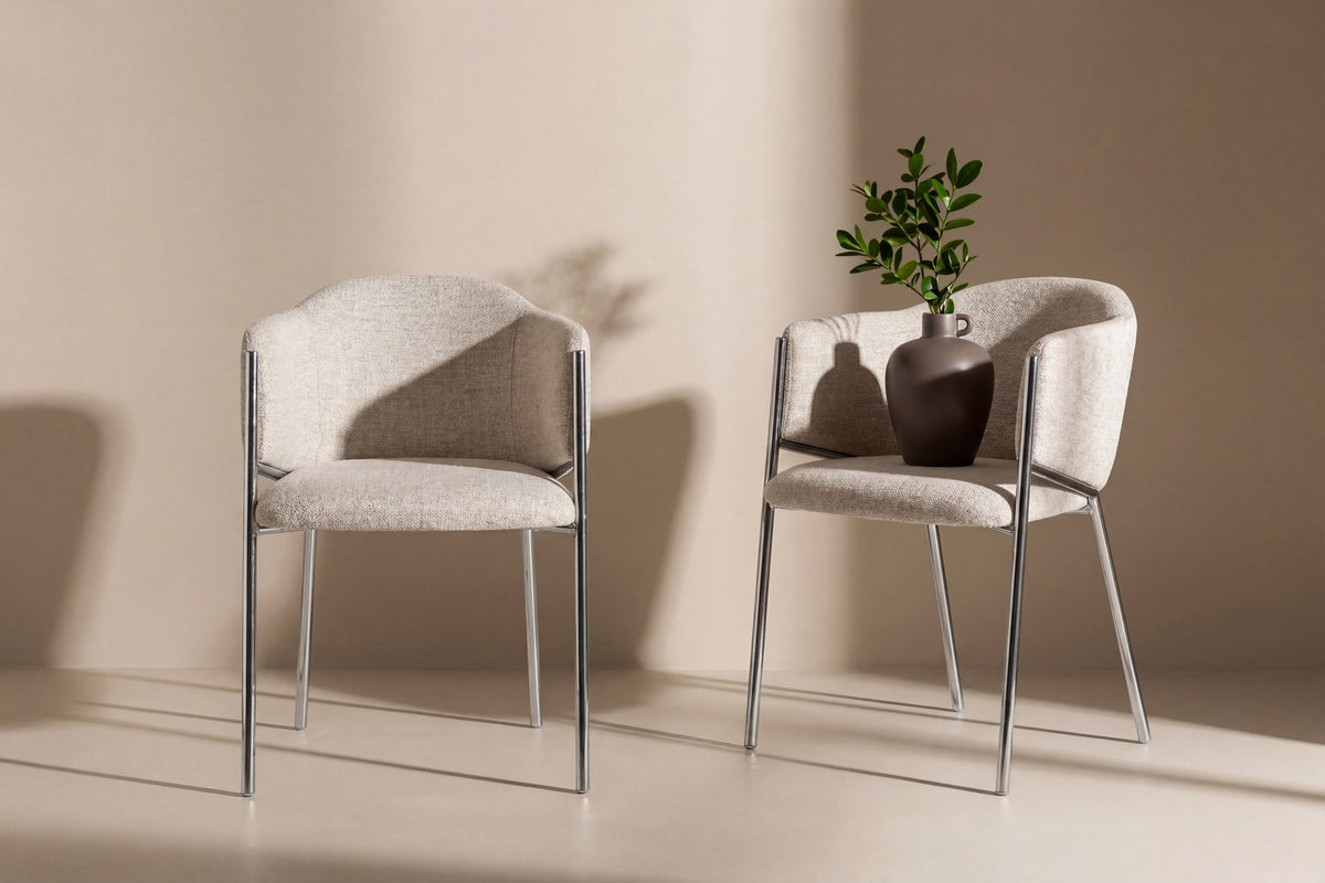 Evelina Esszimmerstuhl in Weiss präsentiert im Onlineshop von KAQTU Design AG. Stuhl ist von Venture Home