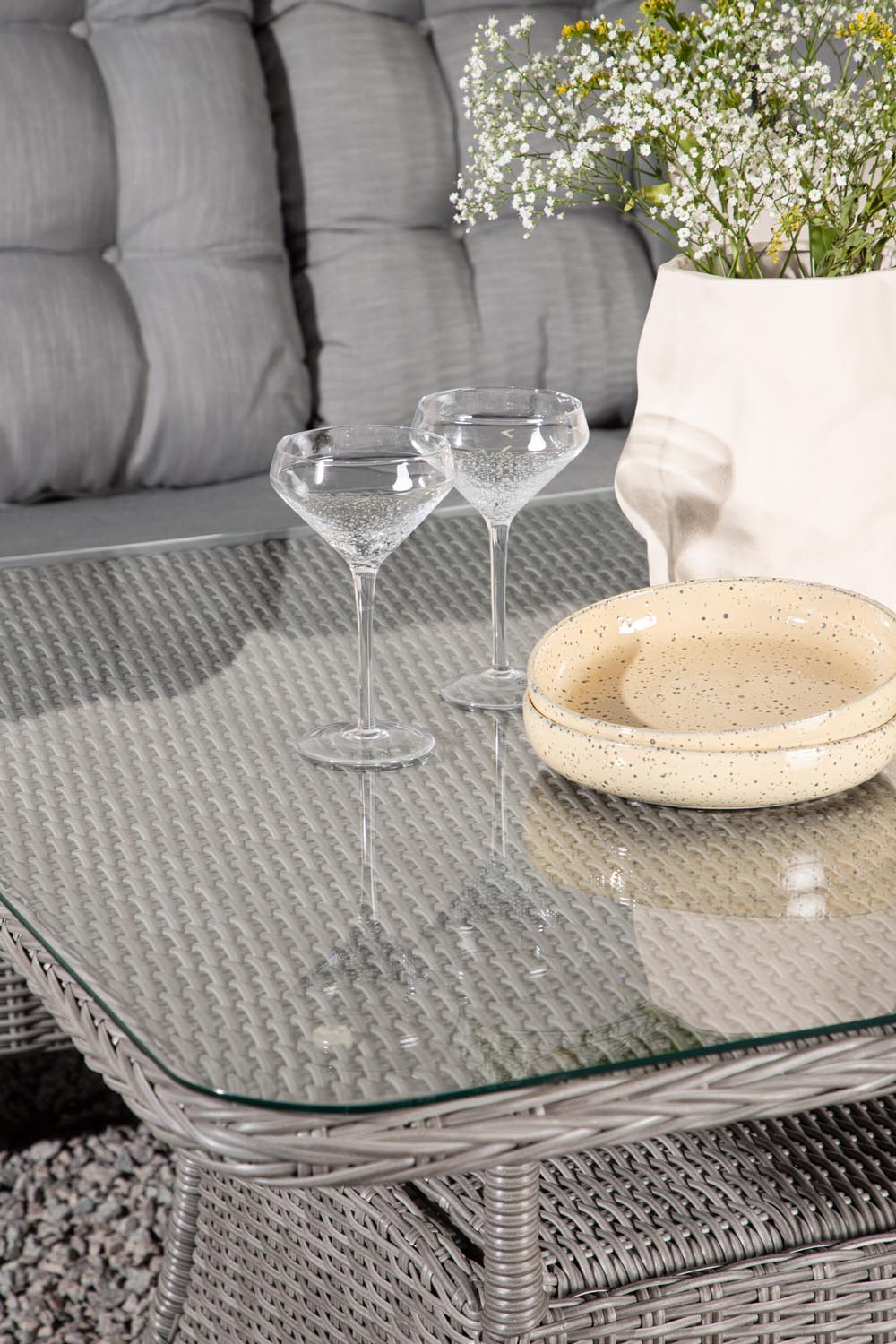 Washington Ecksofa Outdoorset 100cm in Grau präsentiert im Onlineshop von KAQTU Design AG. Loungeset ist von Venture Home