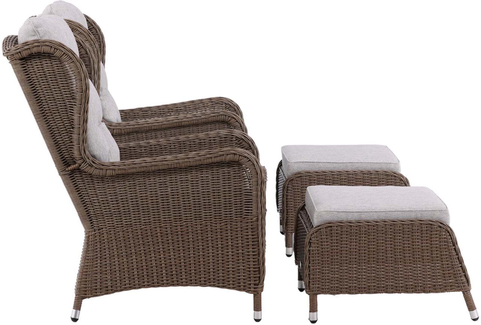 Washington Lounge Outdoorset 52cm in Weiss / Natur präsentiert im Onlineshop von KAQTU Design AG. Loungeset ist von Venture Home