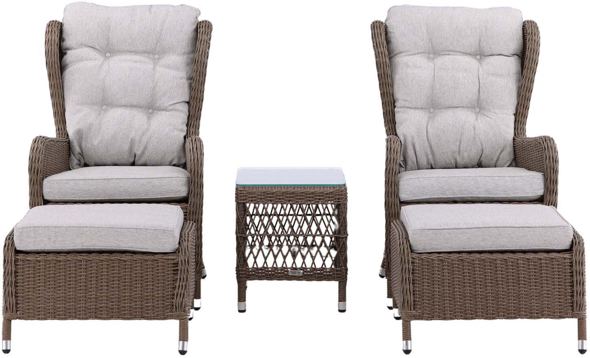 Washington Lounge Outdoorset 52cm in Weiss / Natur präsentiert im Onlineshop von KAQTU Design AG. Loungeset ist von Venture Home
