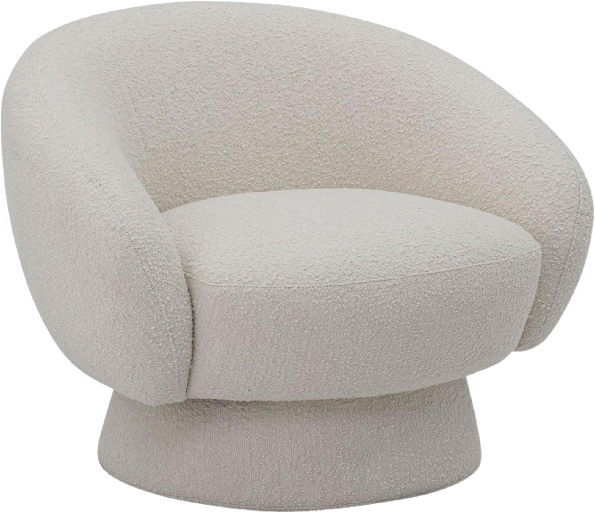 Moderner Ted Loungesessel von Bloomingville in Weiß, gefertigt aus weichem Polyester, perfekt für ein elegantes Wohnambiente.