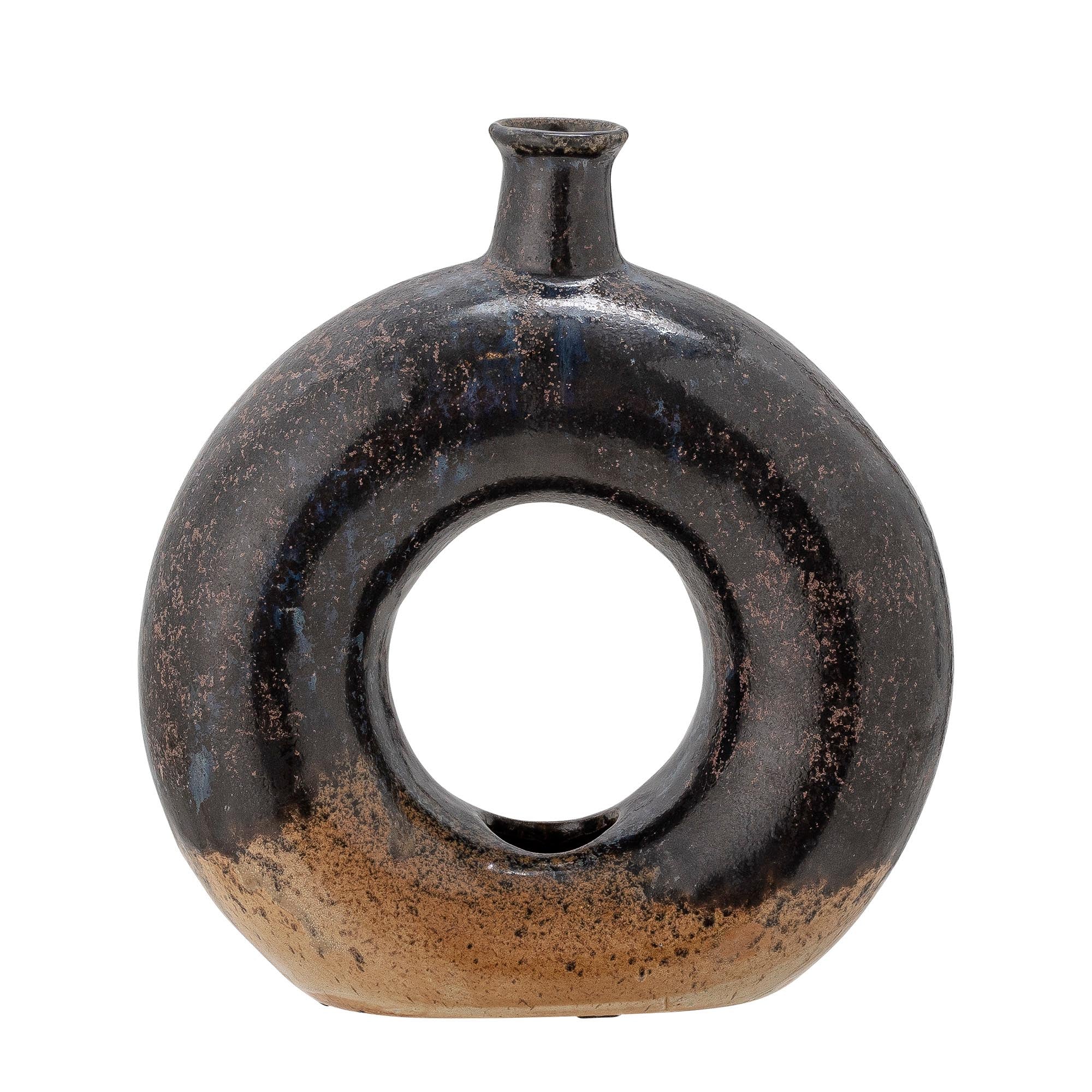 Baldvin Deko-Vase, Braun, Steingut in Brown präsentiert im Onlineshop von KAQTU Design AG. Vase ist von Bloomingville
