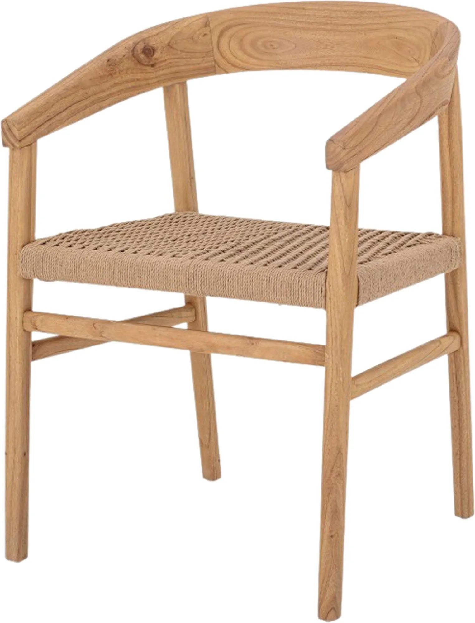 Eleganter Esszimmerstuhl aus heller Eiche mit geflochtener Sitzfläche, zeitloses Design für stilvolle Wohnräume.