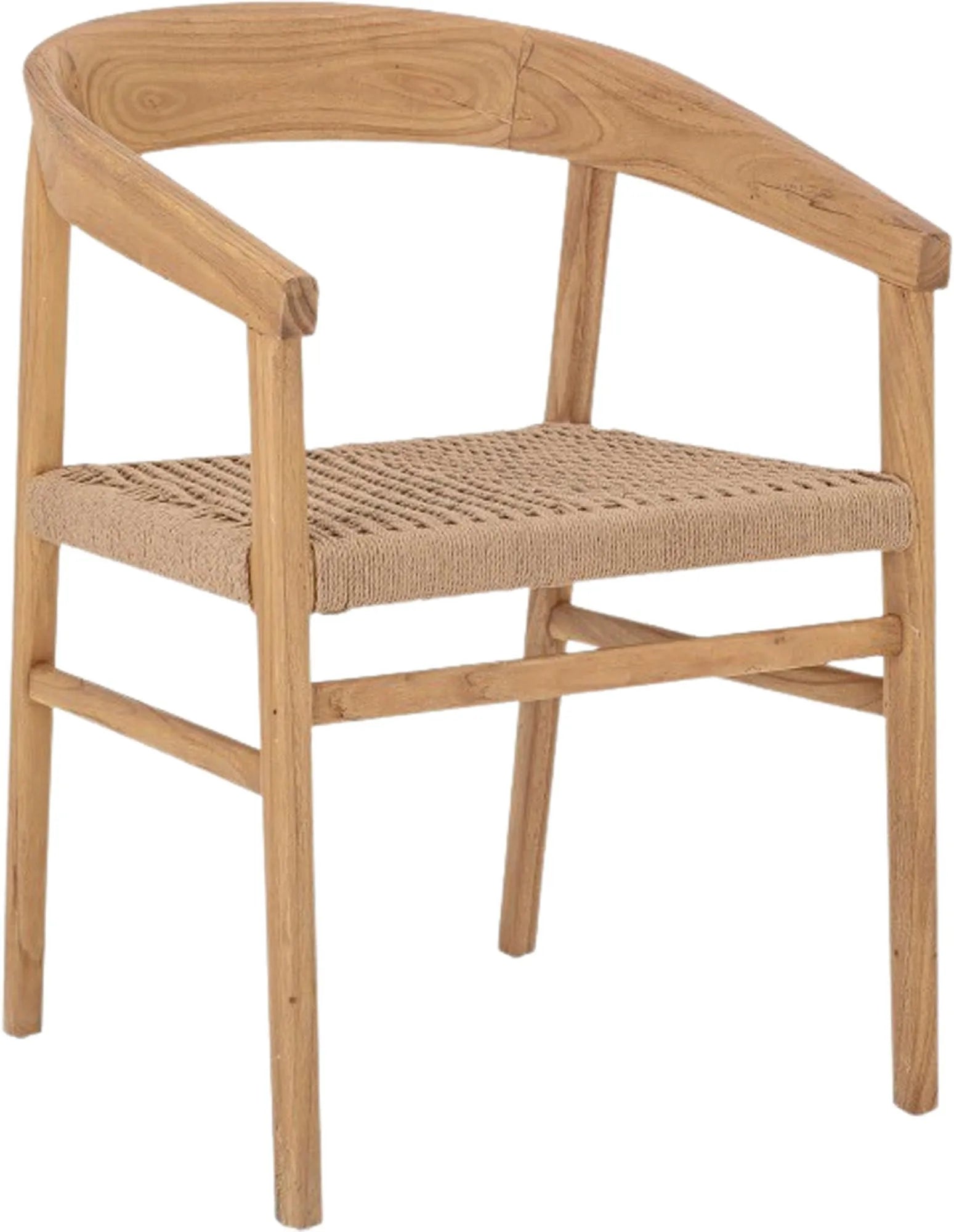 Eleganter Esszimmerstuhl aus heller Eiche mit geflochtener Sitzfläche, zeitloses Design für stilvolle Wohnräume.