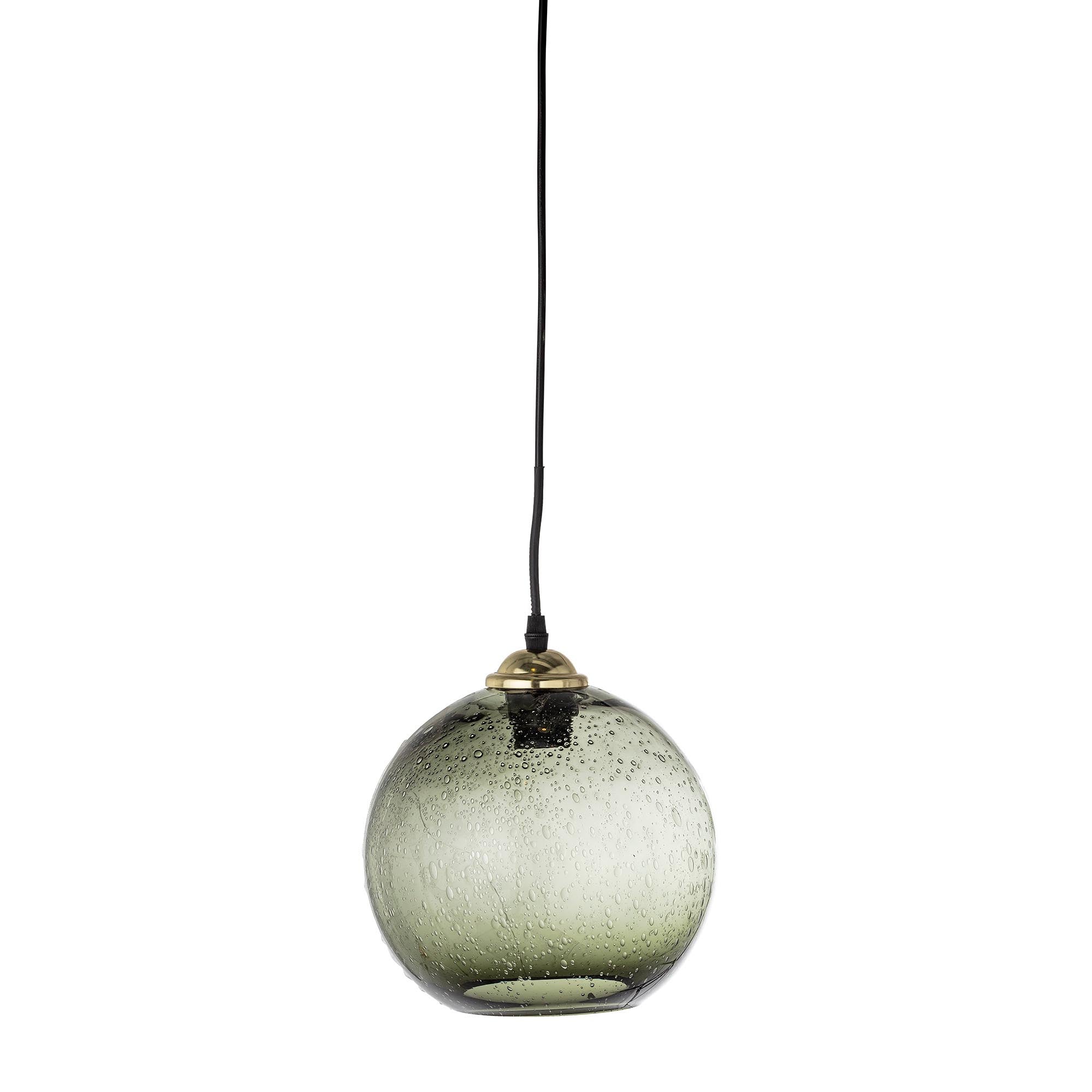 Die Alber Hängeleuchte von Bloomingville: Elegantes, grünes Glasdesign, sanfte Lichtverteilung, vielseitig und einfach montierbar.