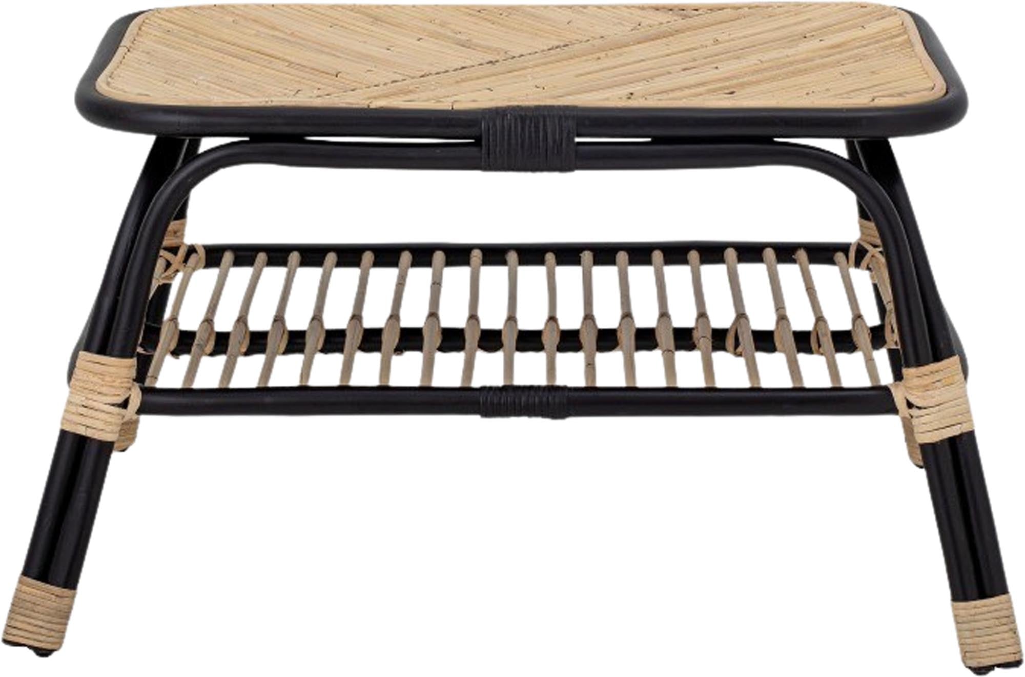 Tavolino Loue, Schwarz, rattan