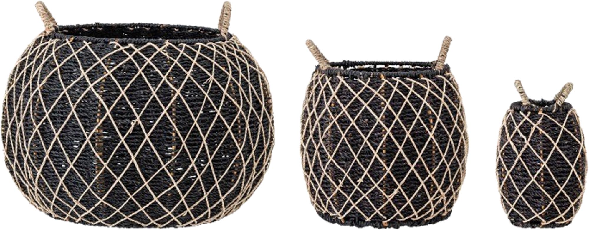 Karia Basket, Black, Seagrass