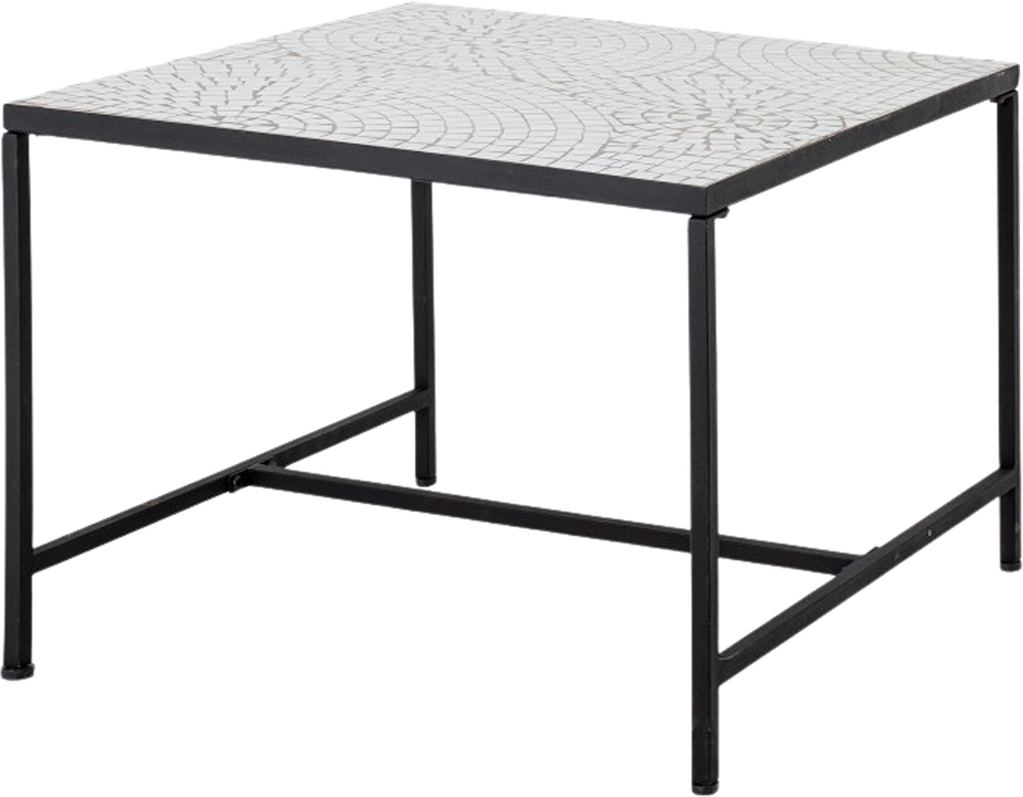 Moderner Couchtisch aus weißem Stein von Bloomingville, stilvolles Design für ein elegantes Wohnambiente.