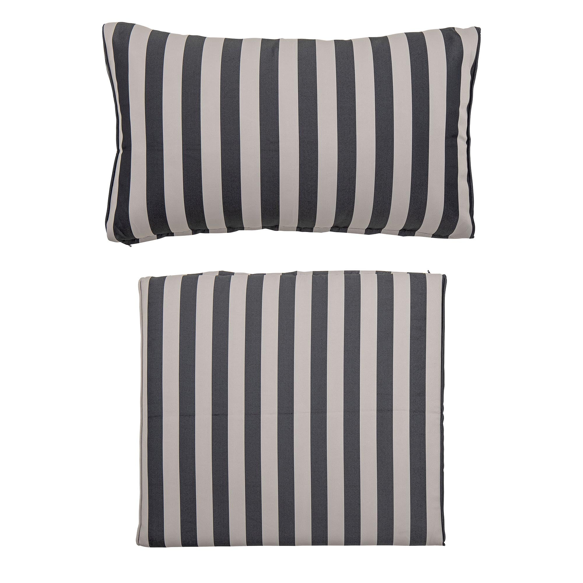 Mundo Cushion Cover (No Filling), Black, Polyester in Black präsentiert im Onlineshop von KAQTU Design AG. Kissenbezug ist von Bloomingville