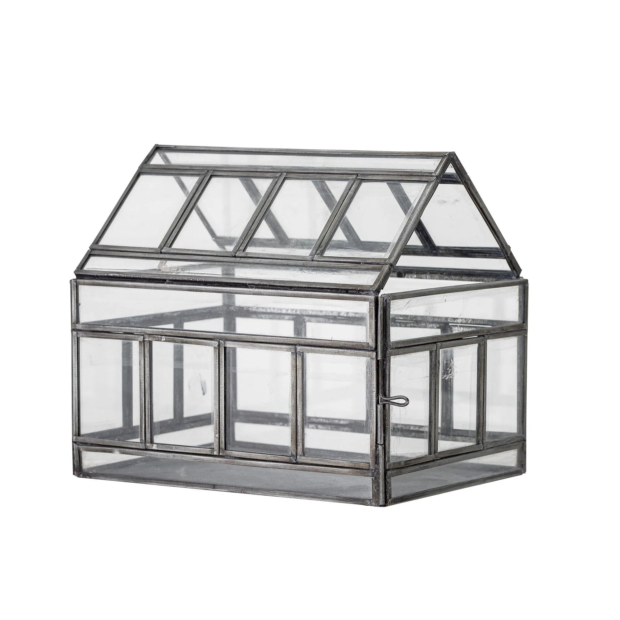Stilvolles Jerri Display-Haus aus Metall und Glas, ideal für Kräuter, Schätze und als eleganter Blickfang in jedem Raum.