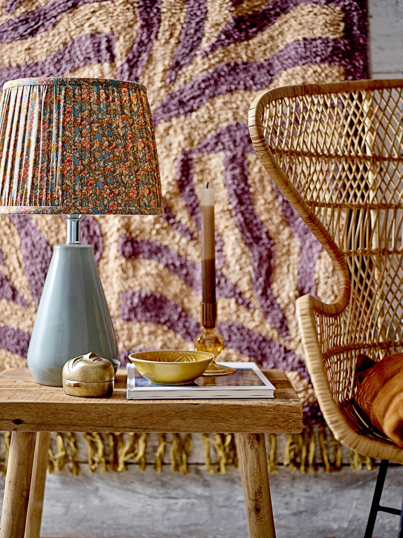 Izza Teppich, Violett: Stilvoller Baumwollteppich von Bloomingville.