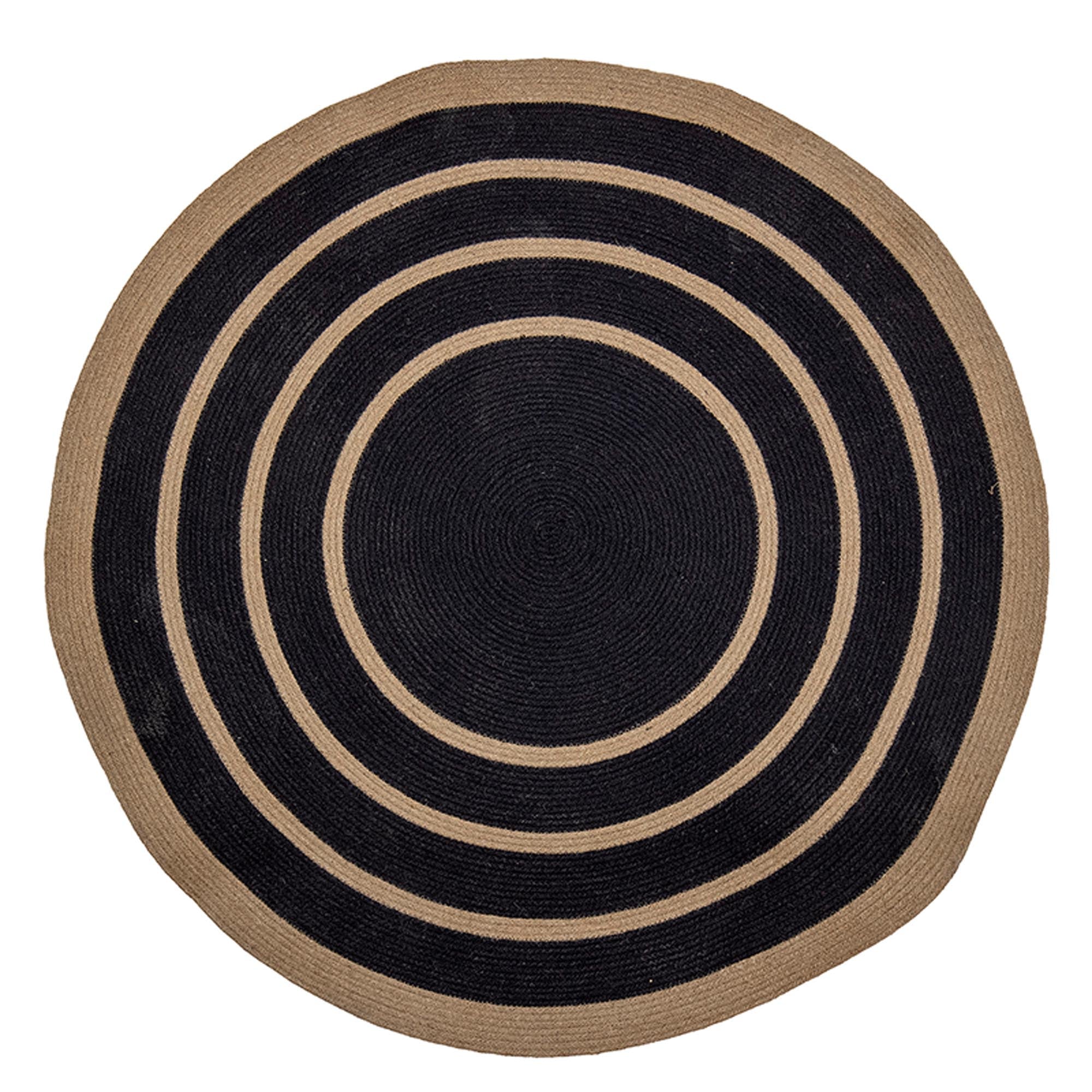 Lune Teppich aus Seegras & Jute, 120 cm, Naturton. Stilvoll, strapazierfähig, ideal für skandinavische & moderne Räume.