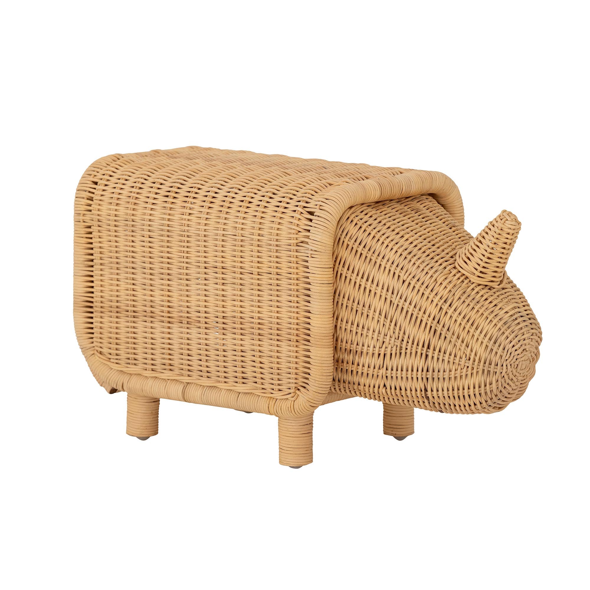 Sofe stool with storage space, nature, rattan