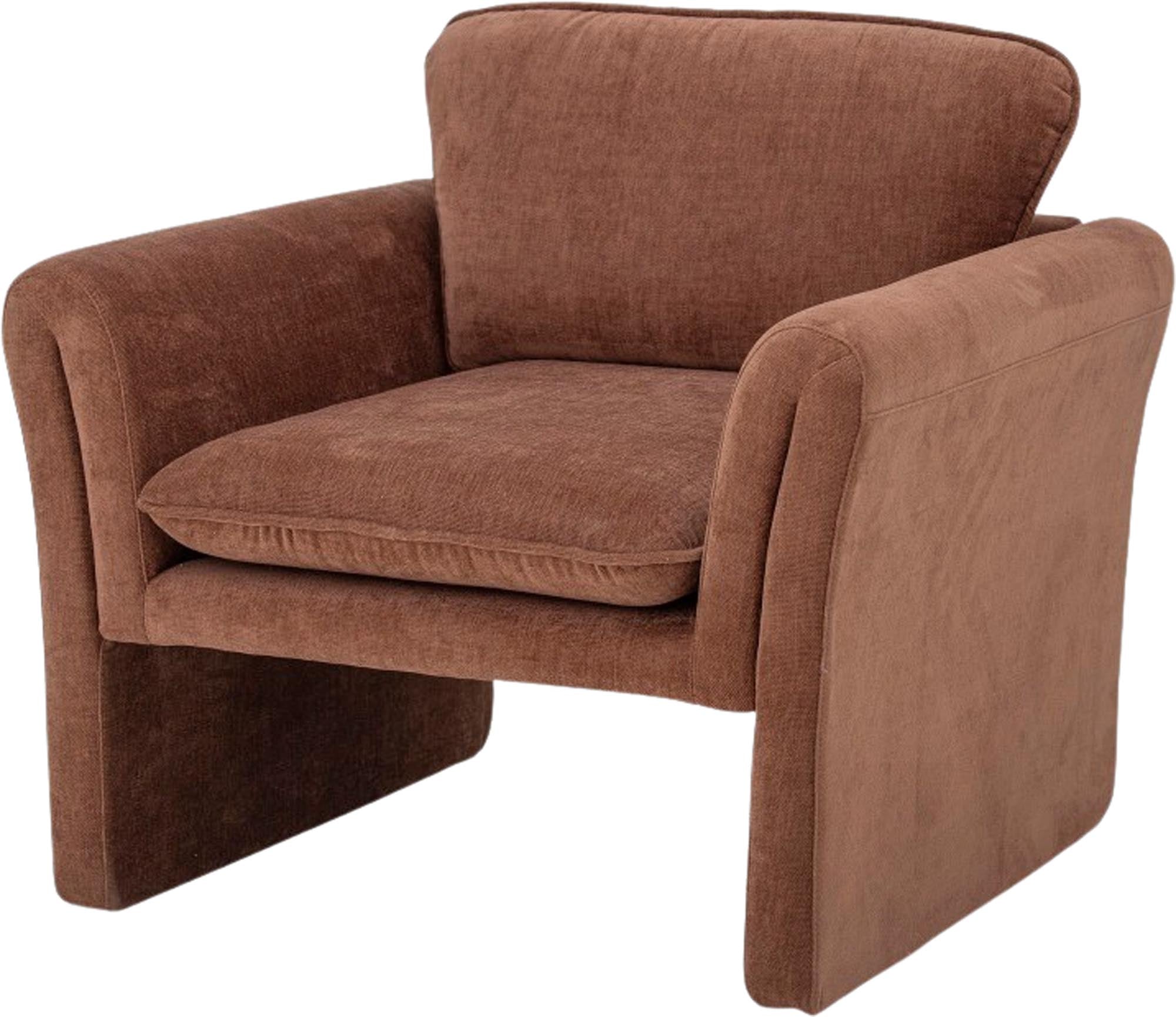 Der Paseo Loungesessel von Bloomingville in Braun aus Polyester bietet stilvollen Komfort für Ihr Zuhause.