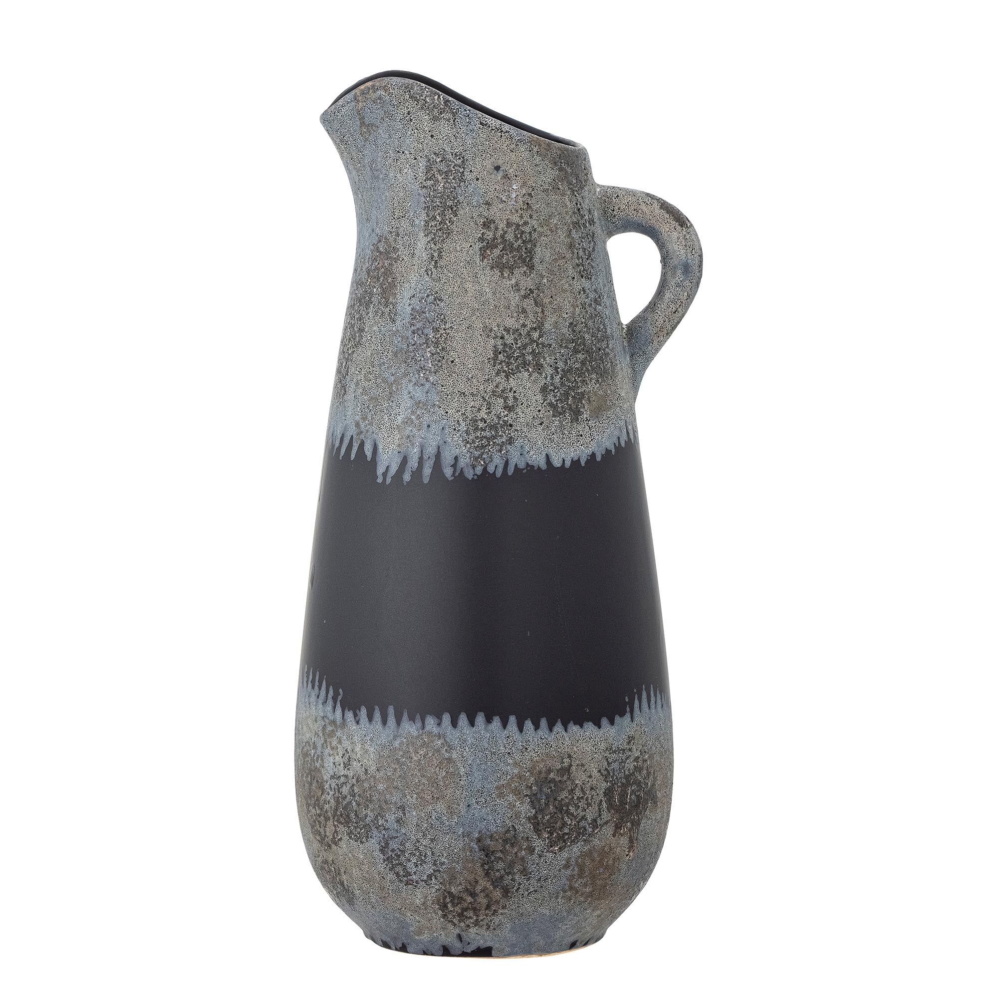 Elegante Khumo Vase in Schwarz aus Steingut von Creative Collection.