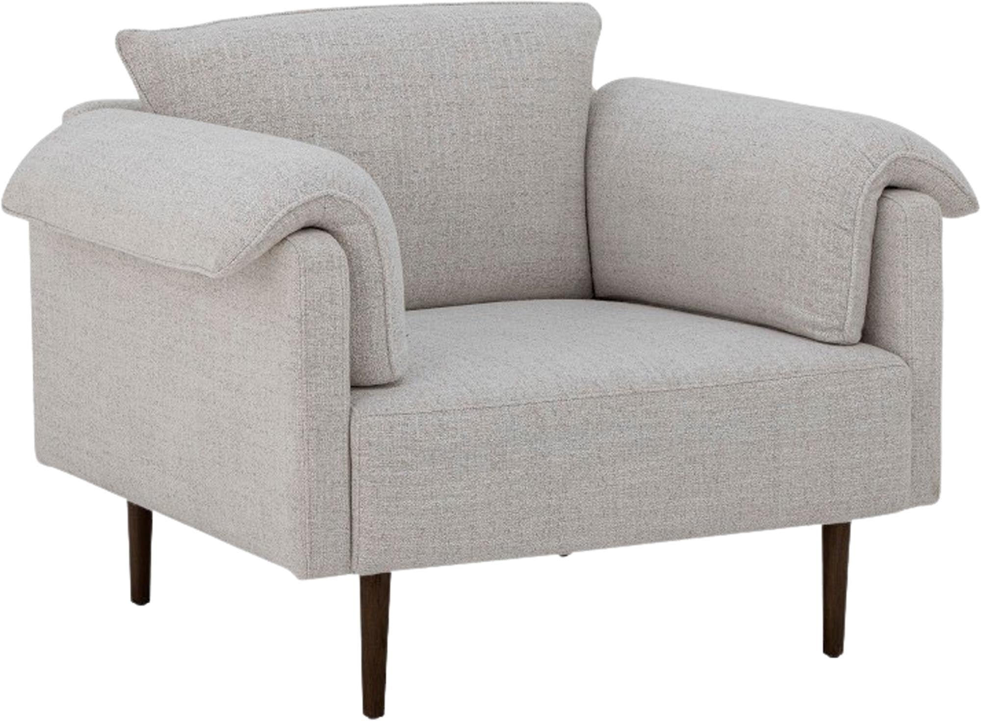 Eleganter Chesham Loungesessel von Bloomingville, mit weißem Polyesterbezug, modernes Design, ideal für geschmackvolle Einrichtungen.