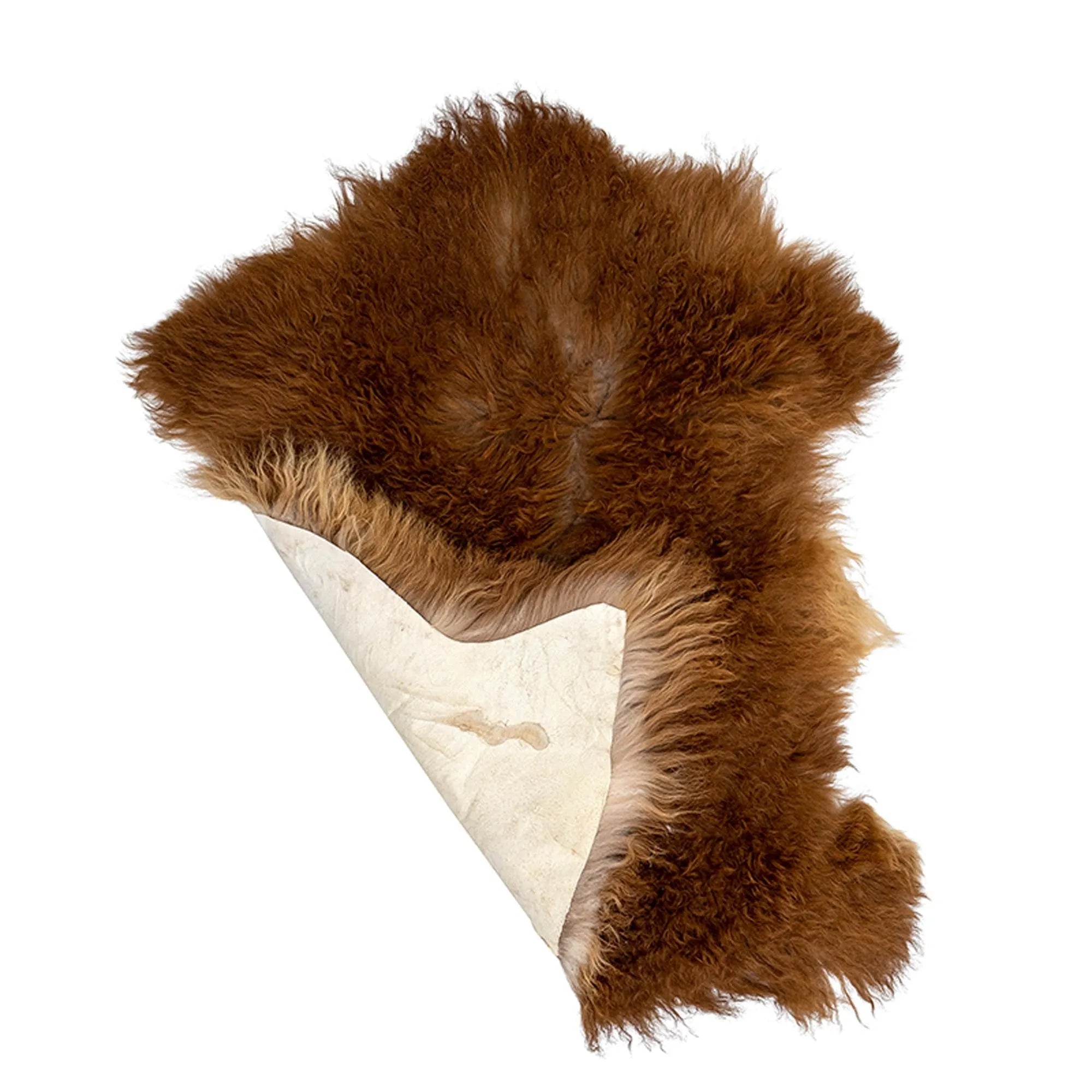 Luxuriöses Abo aus braunem Leder und Lammfell von Bloomingville.