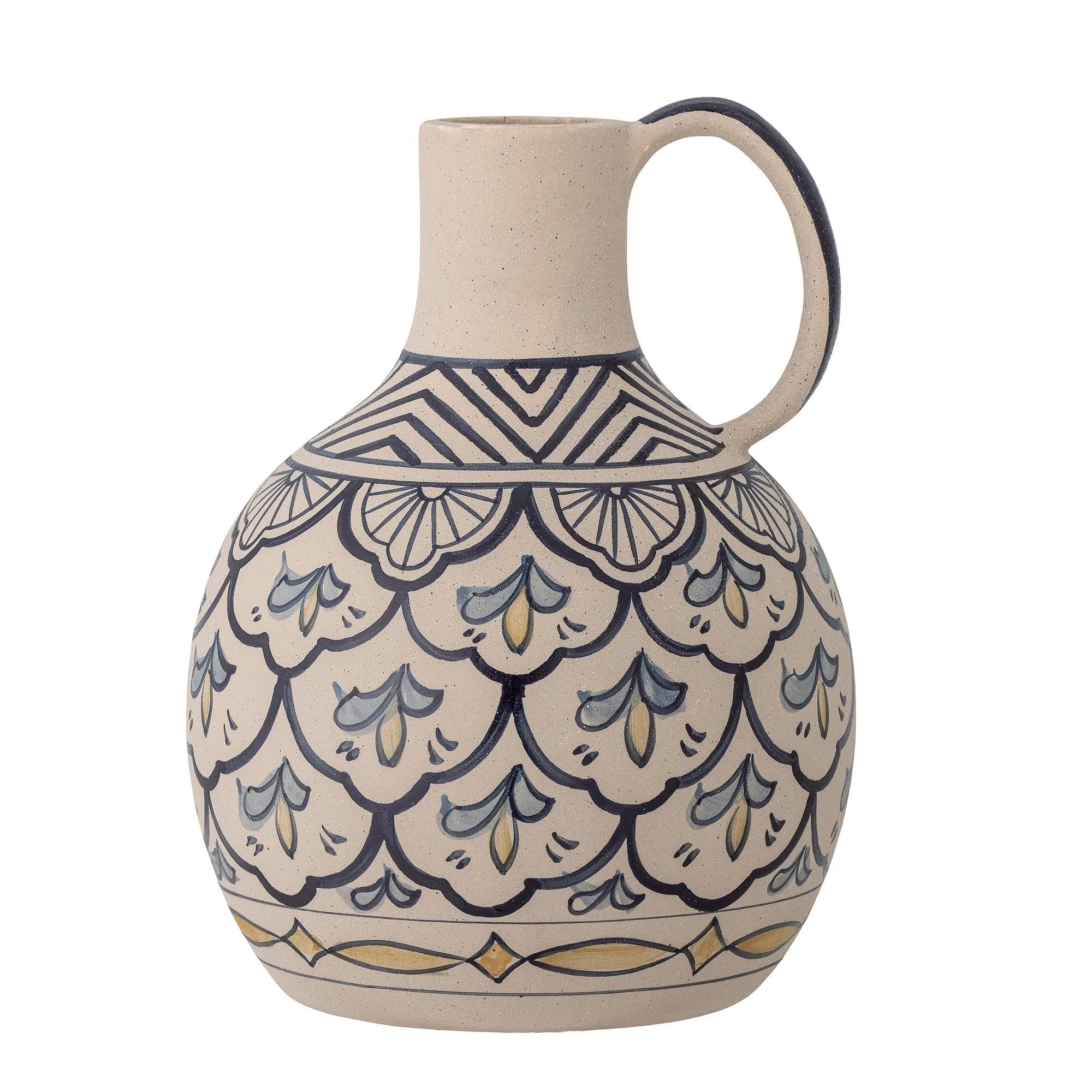 Bloomingville Nadya Vase: Blaue Steingutvase für stilvolle Akzente.