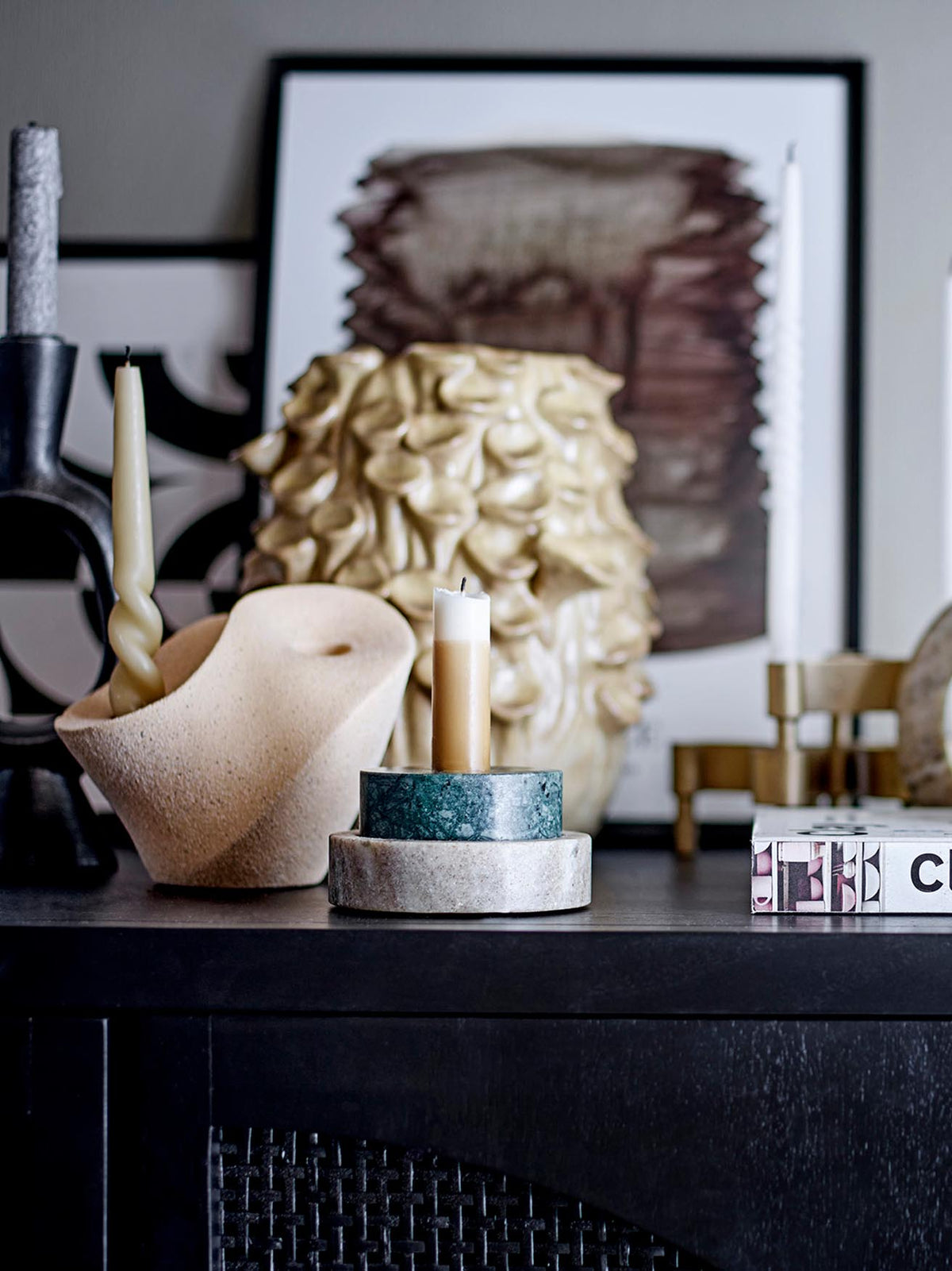 Brent Kerzenhalter, Natur, Steingut in Nature präsentiert im Onlineshop von KAQTU Design AG. Kerzenständer ist von Bloomingville